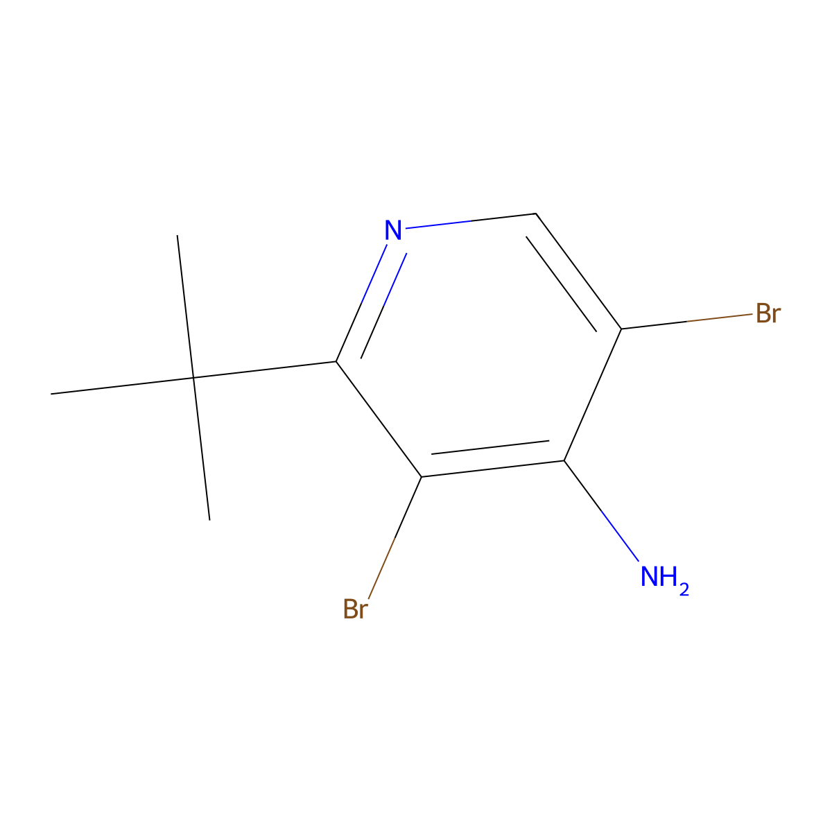 4-Amino-3,5-dibromo-2-(tert-butyl)pyridine molecular structure, CAS 1563529-52-1