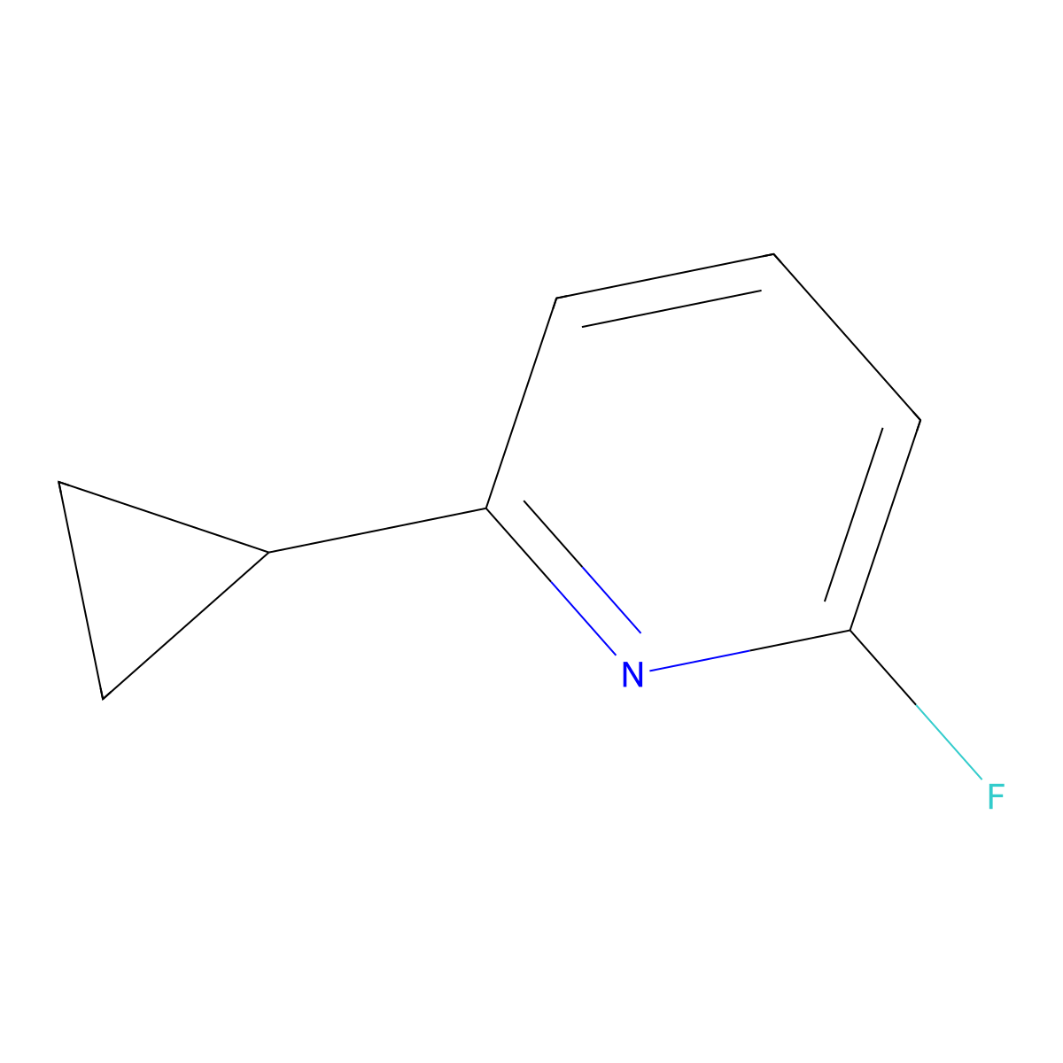 2-Cyclopropyl-6-fluoropyridine molecular structure, CAS 1563529-53-2