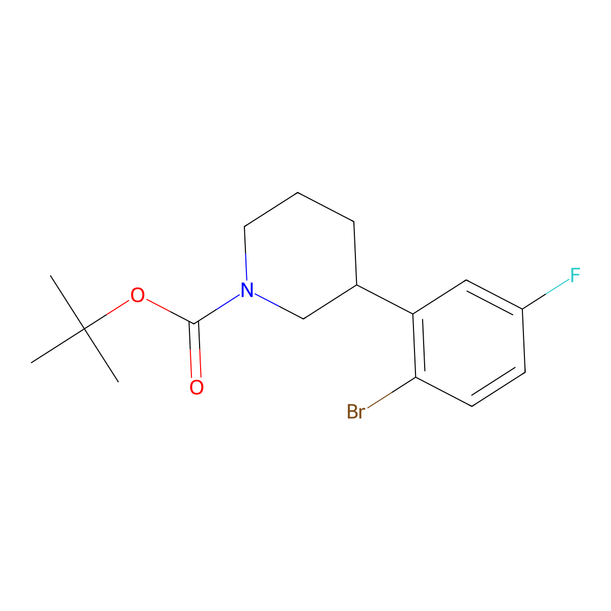1-Boc-3-(2-bromo-5-fluorophenyl)piperidine molecular structure, CAS 1563529-54-3