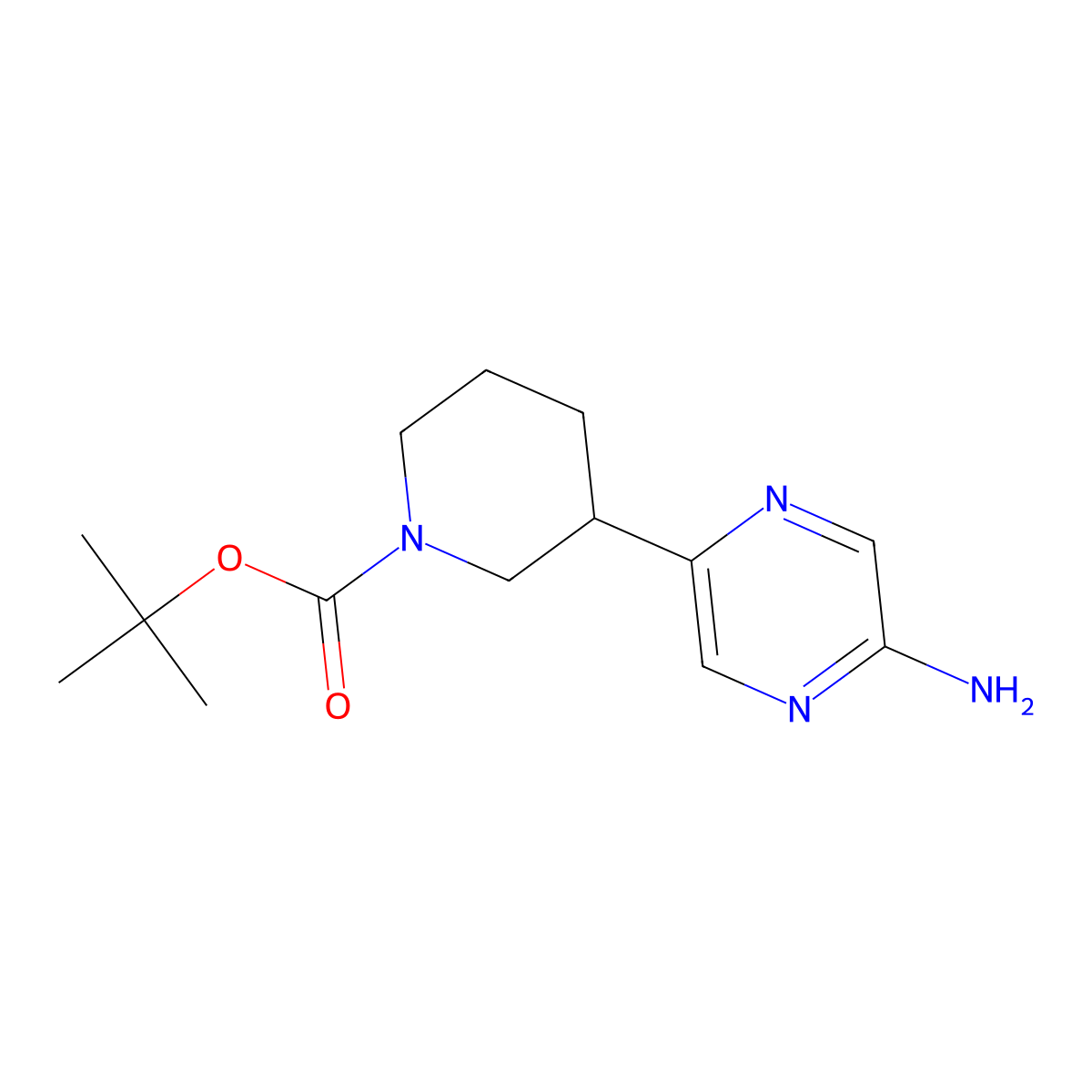 2-Amino-5-(N-Boc-piperidin-3-yl)pyrazine molecular structure, CAS 1563529-56-5