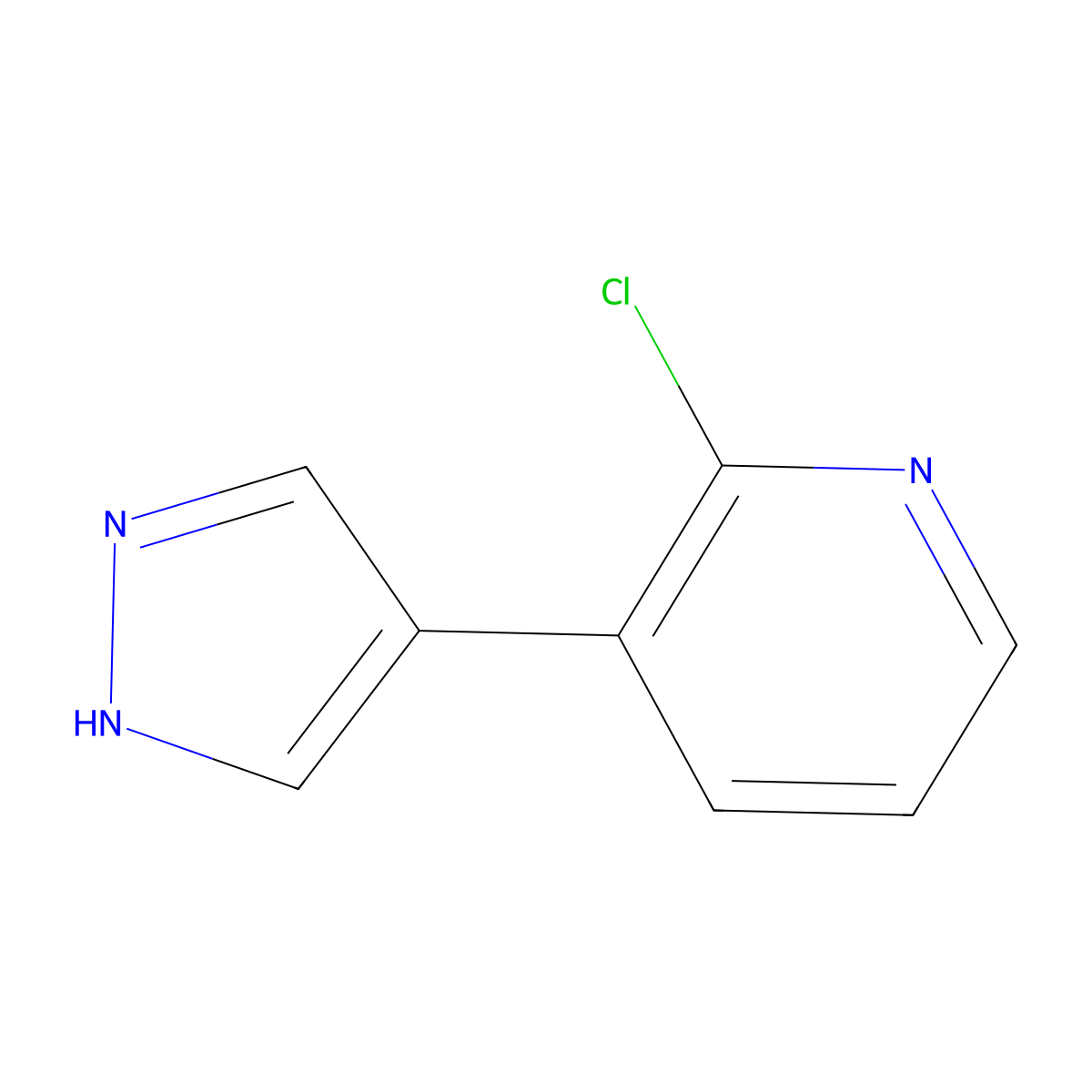 2-Chloro-3-(1H-pyrazol-4-yl)pyridine molecular structure, CAS 1563529-57-6