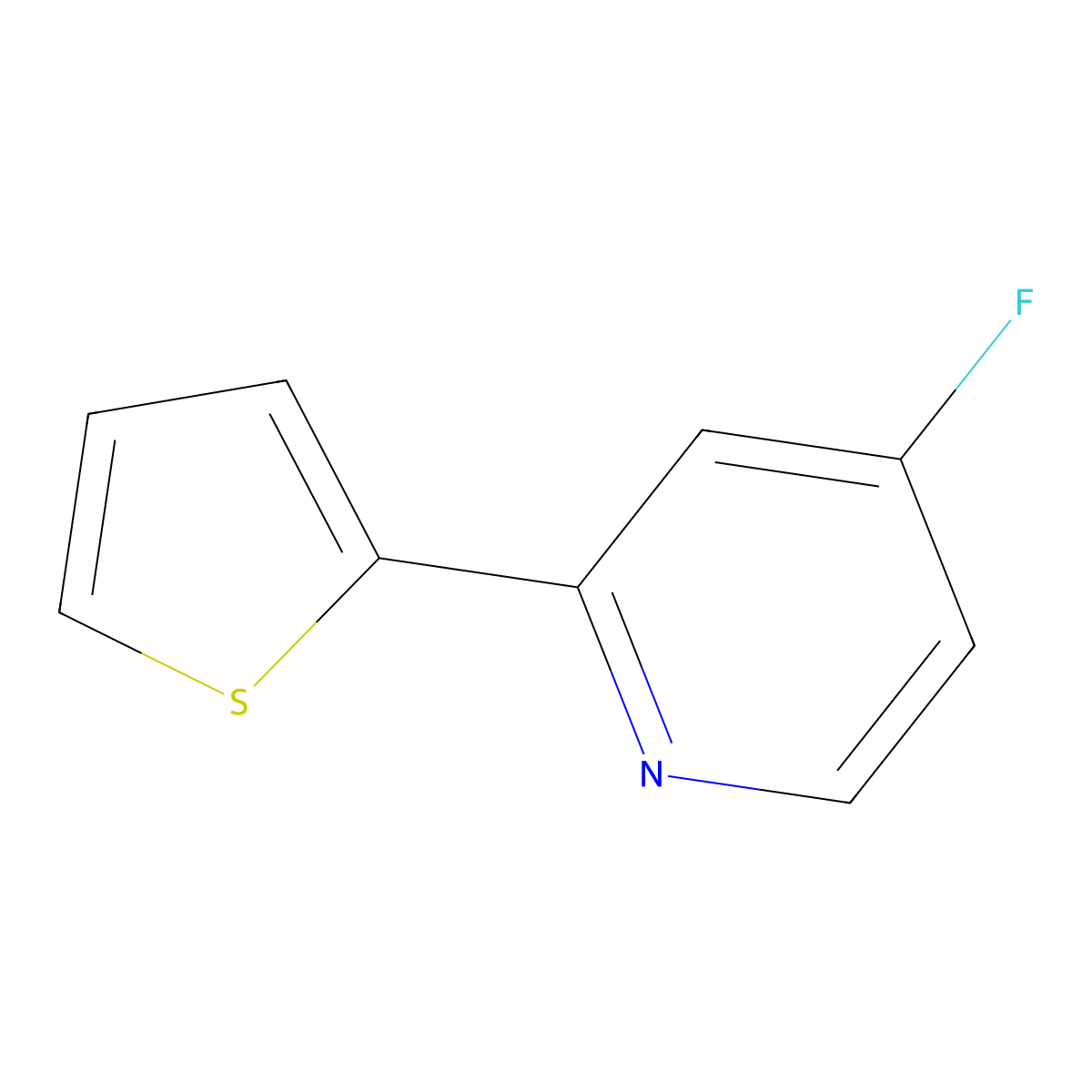 4-Fluoro-2-(2-thienyl)pyridine molecular structure, CAS 1563529-59-8