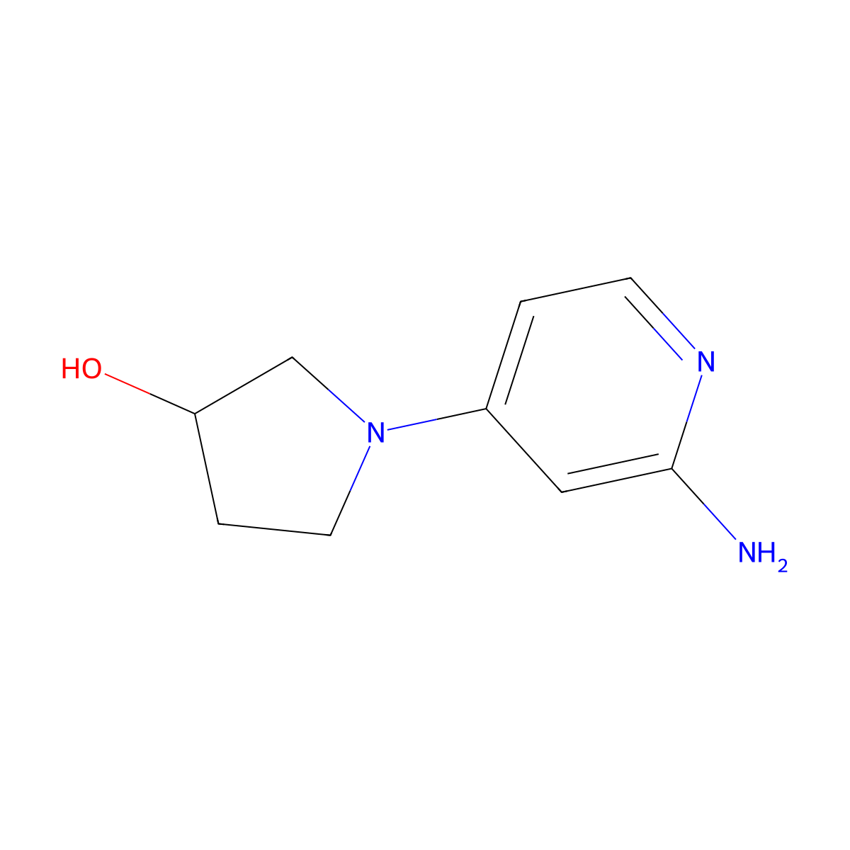 1-(2-Aminopyridin-4-YL)pyrrolidin-3-OL molecular structure, CAS 1563529-62-3