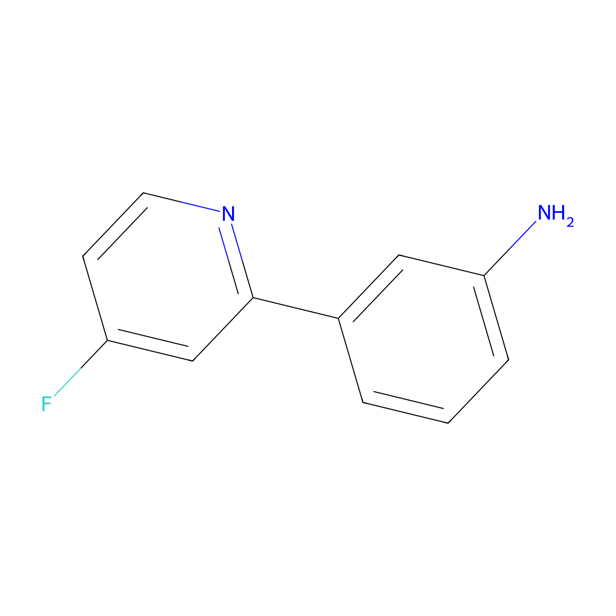 4-Fluoro-2-(3-aminophenyl)pyridine molecular structure, CAS 1563529-65-6