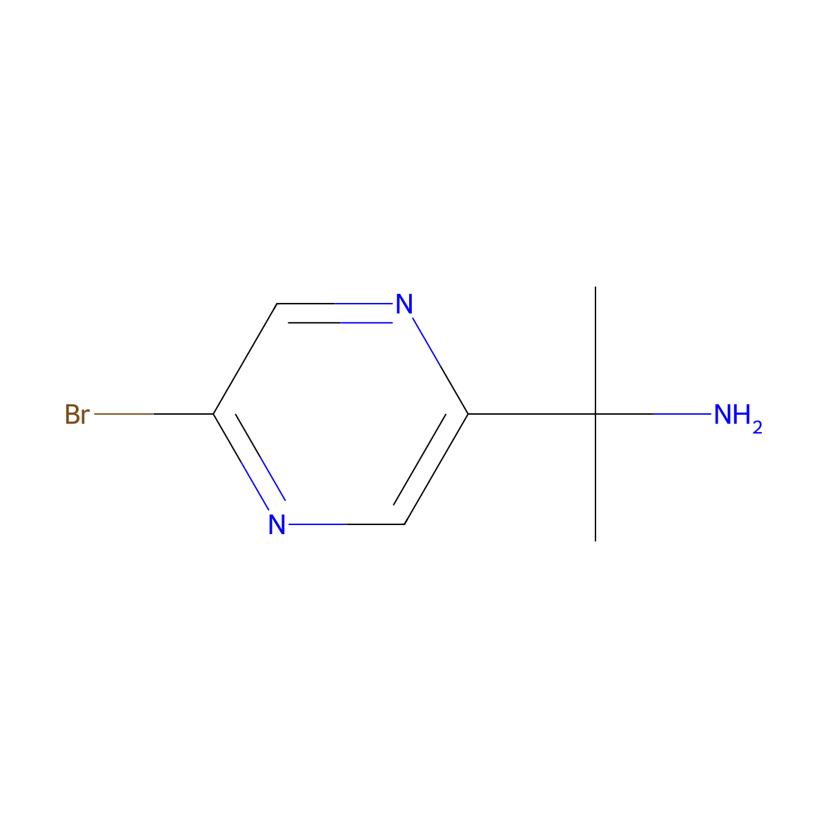 2-Bromo-5-(2-aminopropan-2-yl)pyazine molecular structure, CAS 1563529-66-7