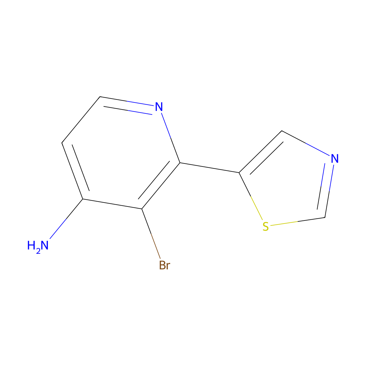 4-Amino-3-bromo-2-(thiazol-5-yl)pyridine molecular structure, CAS 1563529-67-8