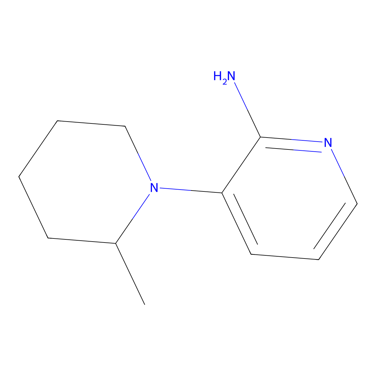 2-Amino-3-(2-methylpiperidin-1-YL)pyridine molecular structure, CAS 1563529-68-9