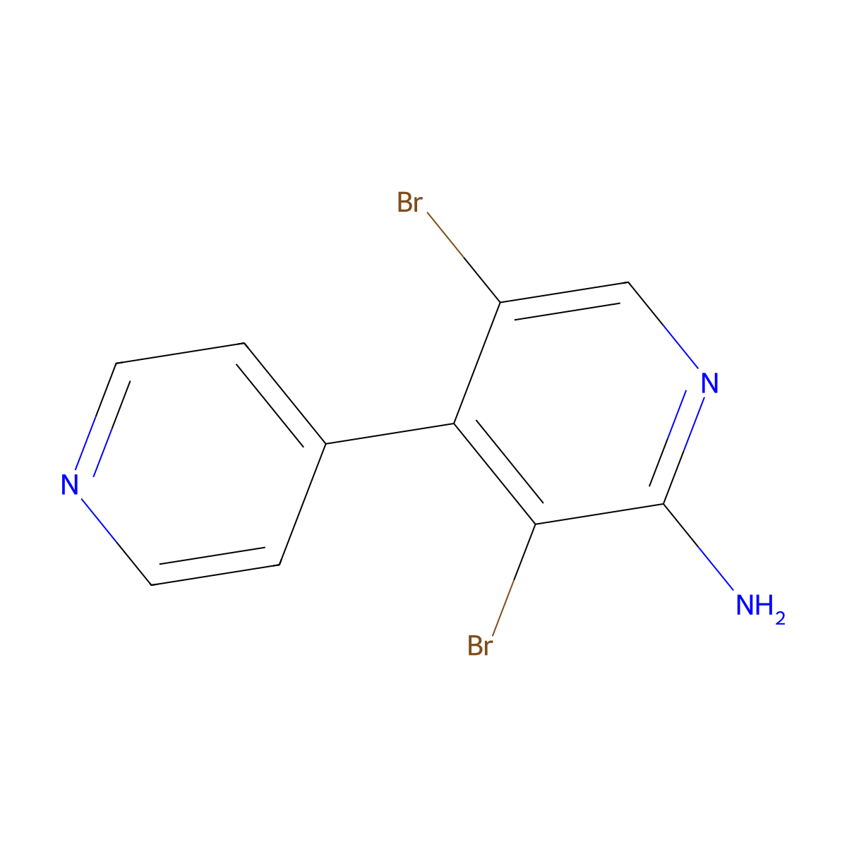 2-Amino-3,5-dibromo-4,4'-bipyridine molecular structure, CAS 1563529-69-0
