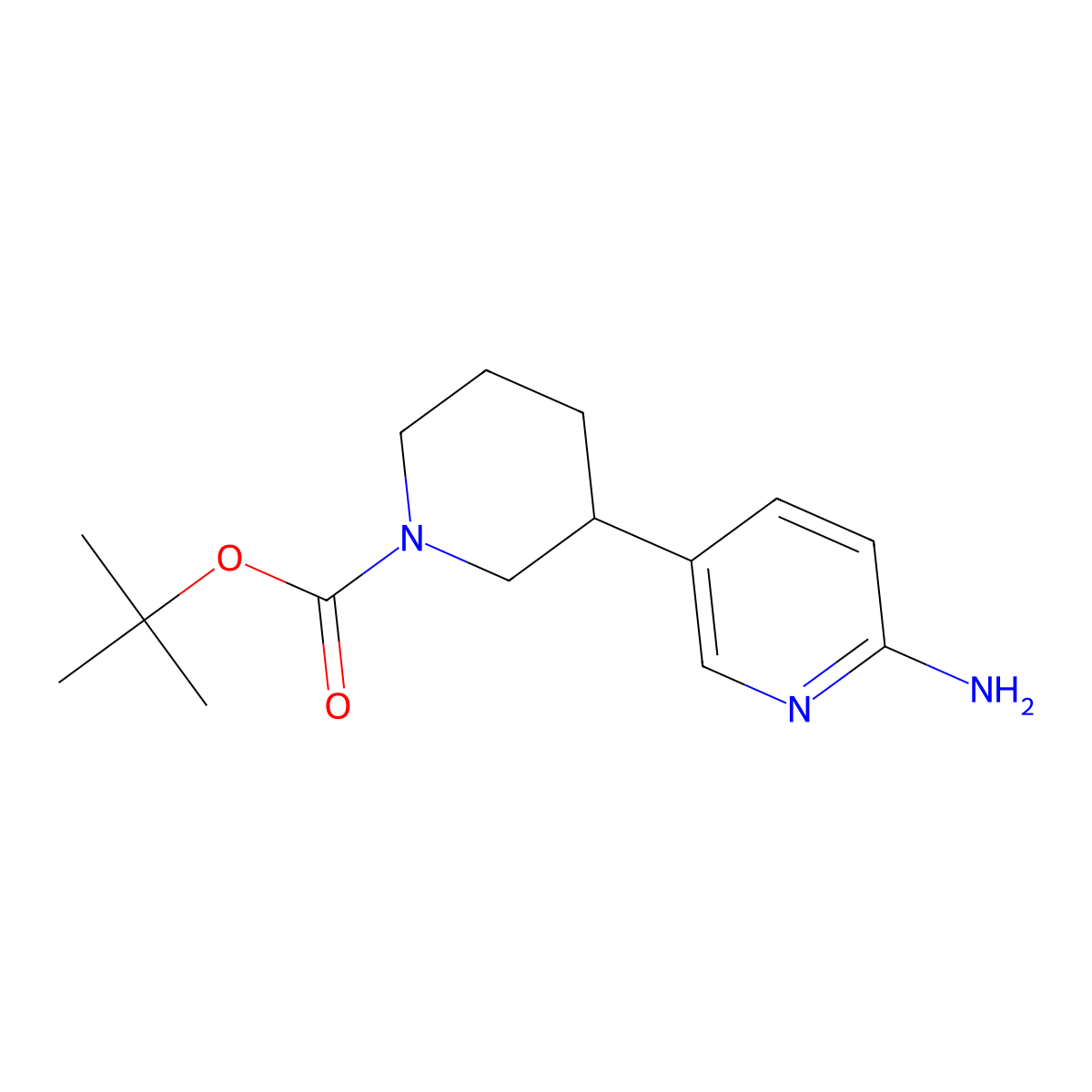 2-Amino-5-(N-Boc-piperidin-3-yl)pyridine molecular structure, CAS 1563529-74-7