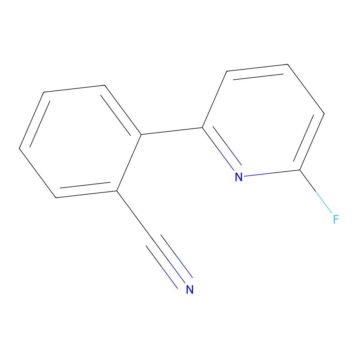 Benzonitrile, 2-(6-fluoro-2-pyridinyl)- molecular structure, CAS 1563529-75-8