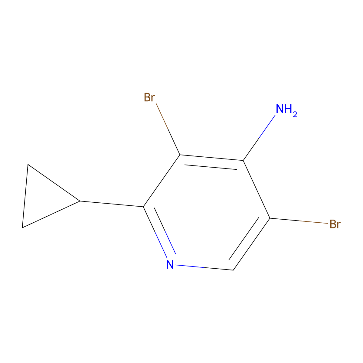 4-Amino-3,5-dibromo-2-(cyclopropyl)pyridine molecular structure, CAS 1563529-77-0