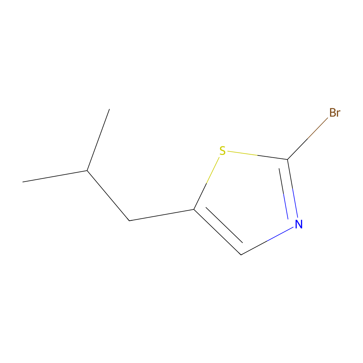 2-Bromo-5-(iso-butyl)thiazole molecular structure, CAS 1563529-78-1
