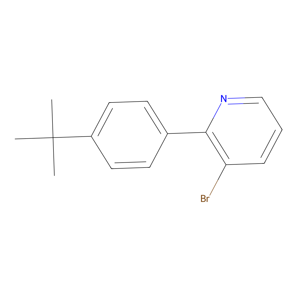 3-Bromo-2-(4-tert-butylphenyl)pyridine molecular structure, CAS 1563529-80-5