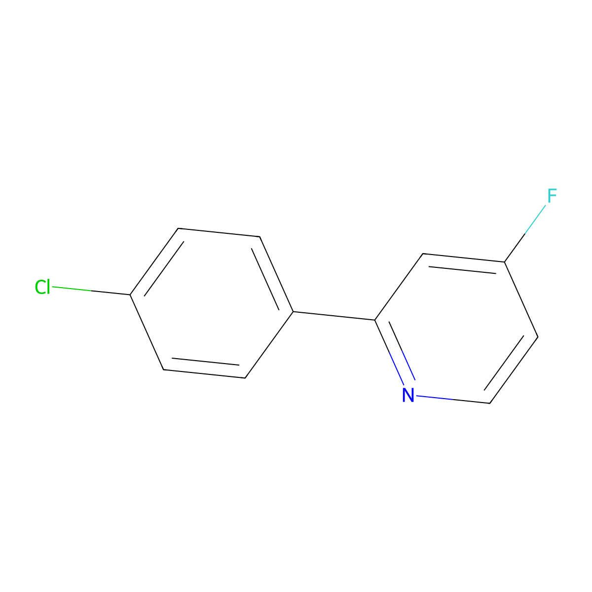 4-Fluoro-2-(4-chlorophenyl)pyridine molecular structure, CAS 1563529-82-7