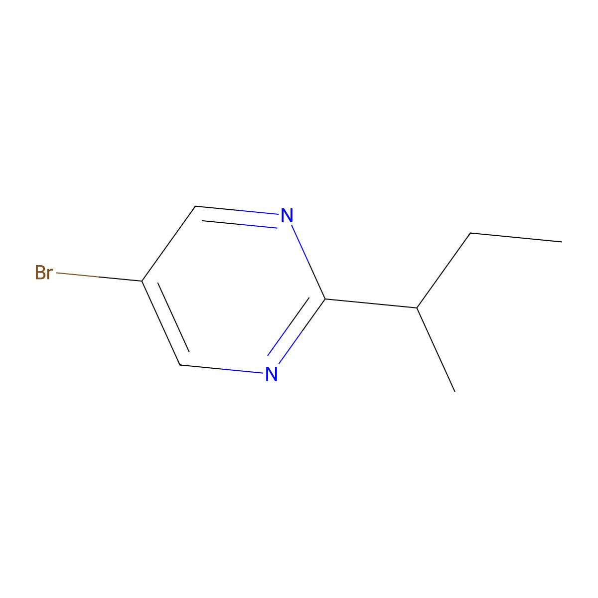 5-Bromo-2-(sec-butyl)pyrimidine molecular structure, CAS 1563529-83-8