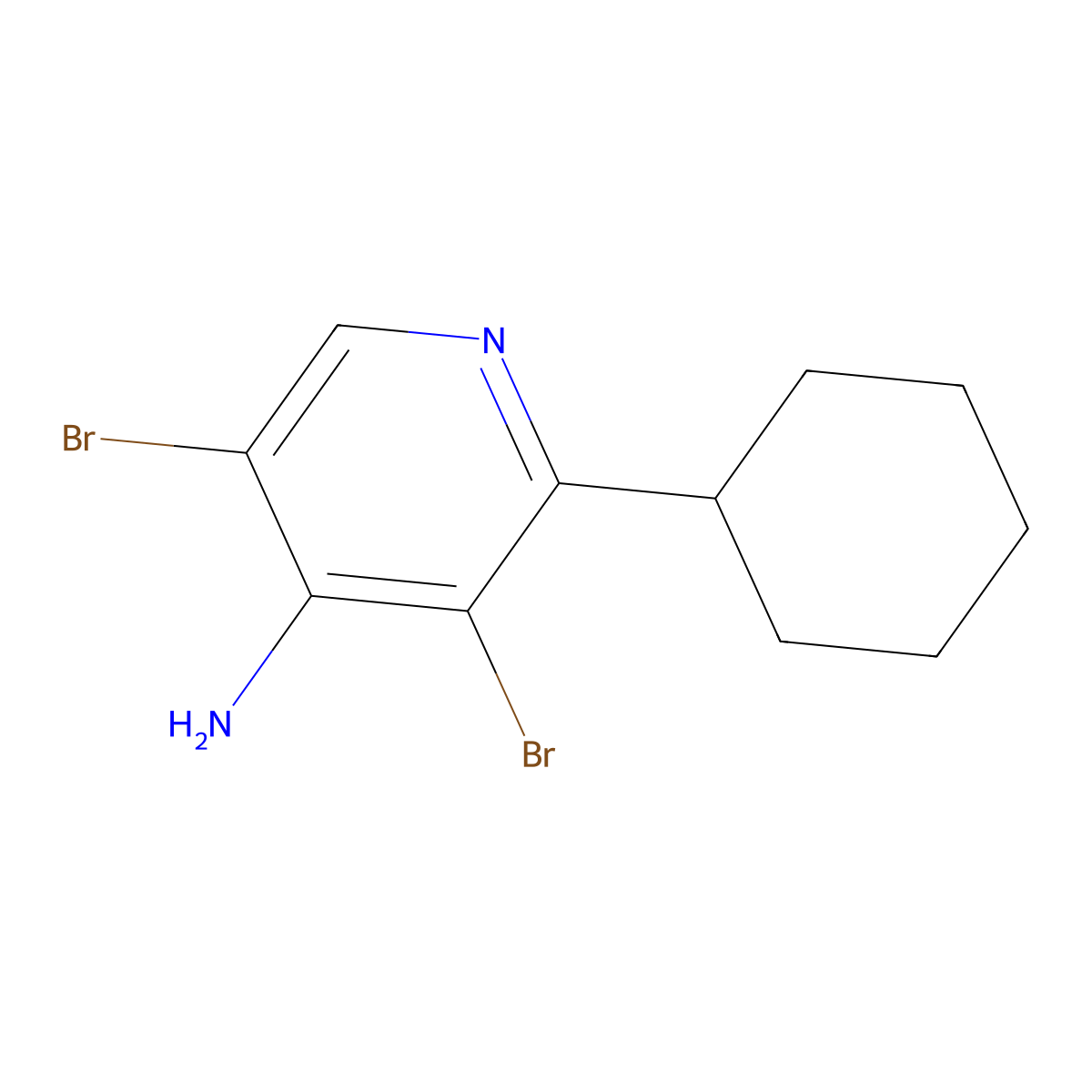 4-Amino-3,5-dibromo-2-(cyclohexyl)pyridine molecular structure, CAS 1563529-84-9