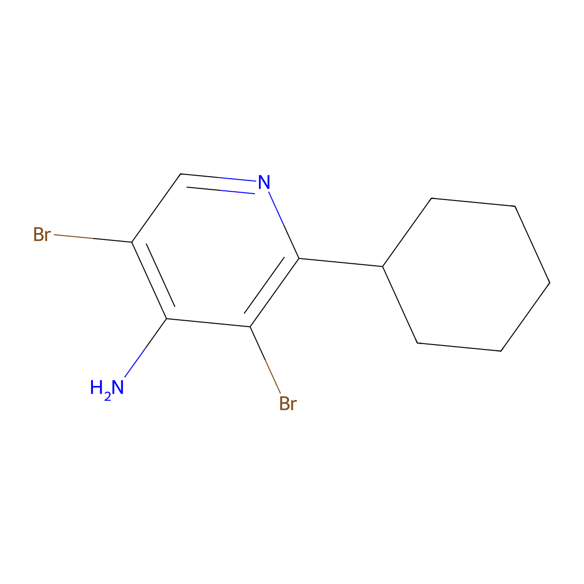 4-Amino-3,5-dibromo-2-(cyclohexyl)pyridine molecular structure, CAS 1563529-84-9