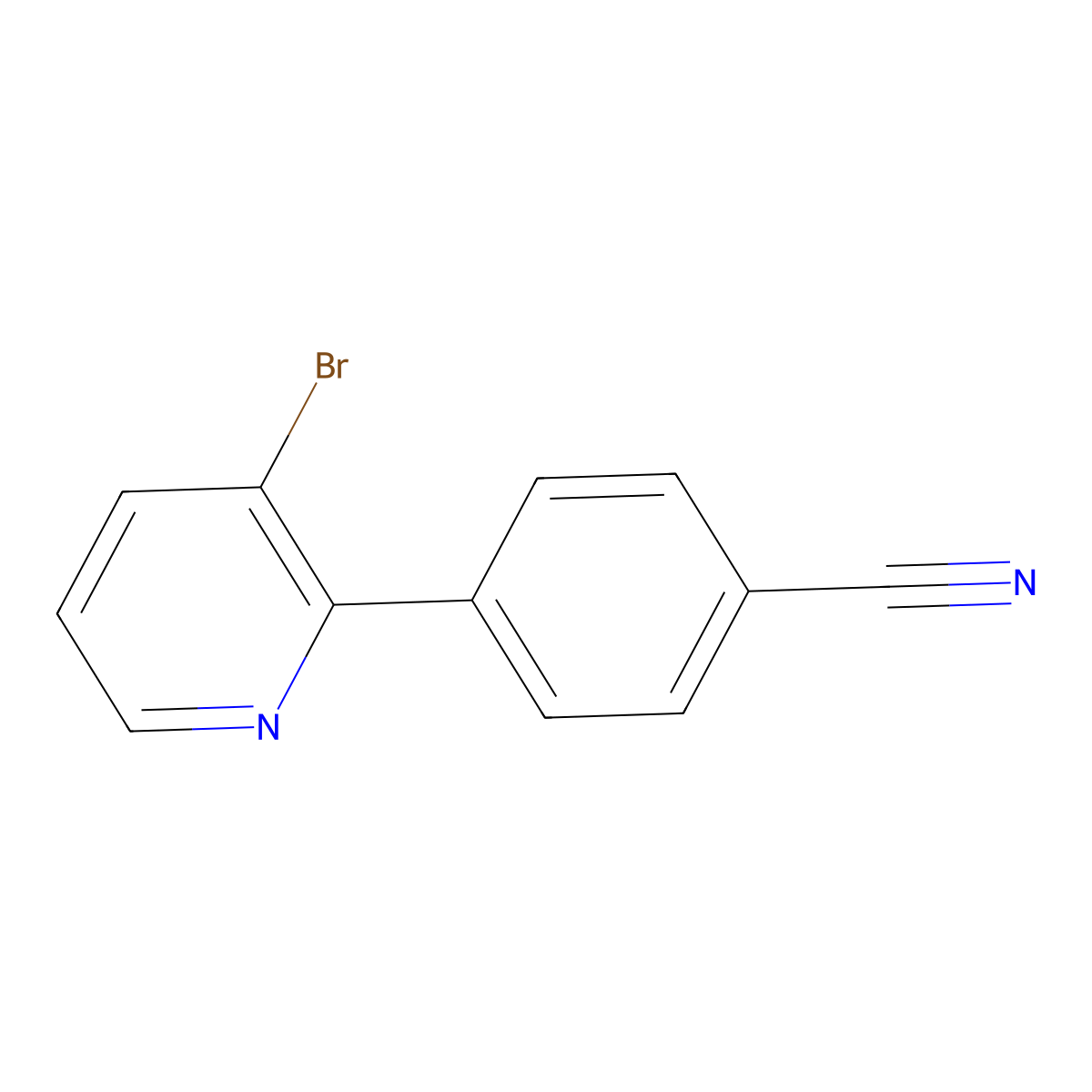 3-Bromo-2-(4-cyanophenyl)pyridine molecular structure, CAS 1563529-86-1
