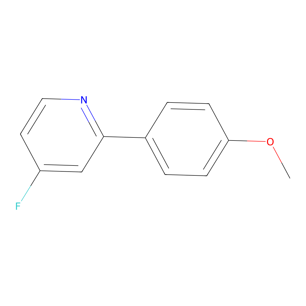 4-Fluoro-2-(4-methoxyphenyl)pyridine molecular structure, CAS 1563529-87-2