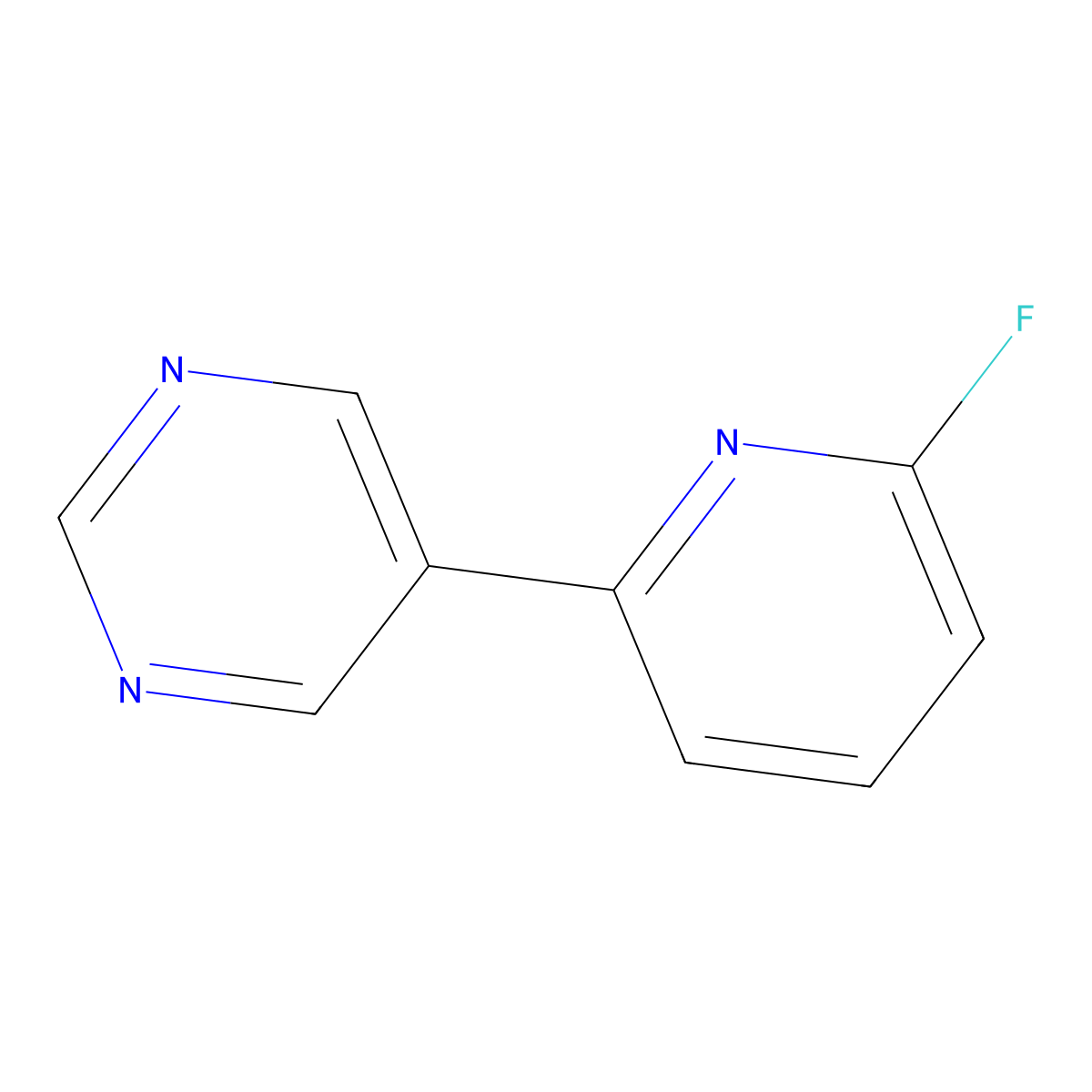 2-Fluoro-6-(pyrimidin-5-yl)pyridine molecular structure, CAS 1563529-89-4