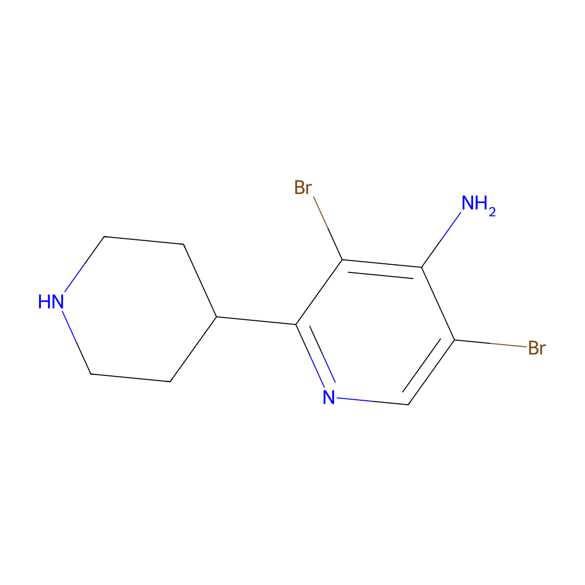 4-Amino-3,5-dibromo-2-(piperidin-4-yl)pyridine molecular structure, CAS 1563529-90-7