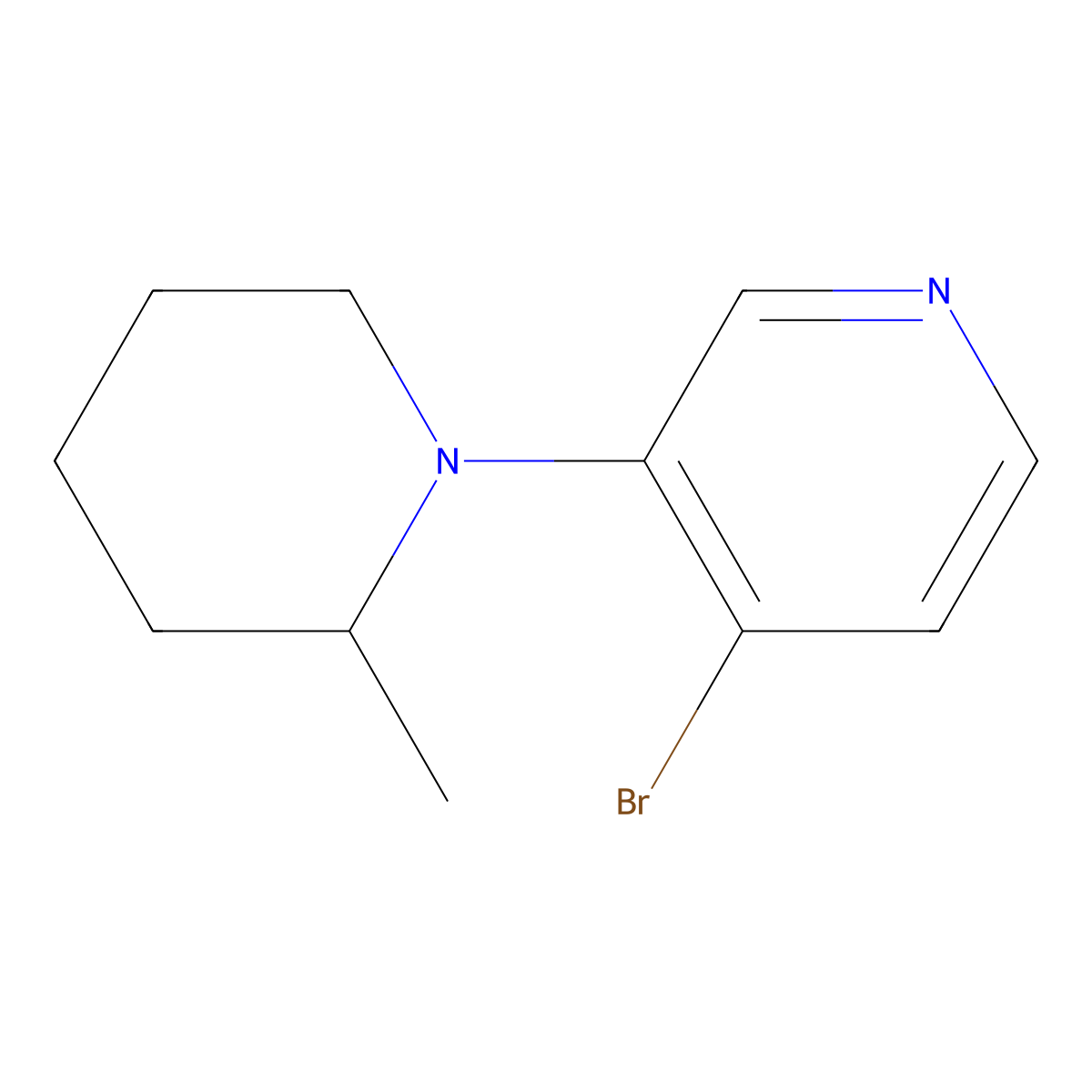 4-Bromo-3-(2-methylpiperidin-1-YL)pyridine molecular structure, CAS 1563529-91-8