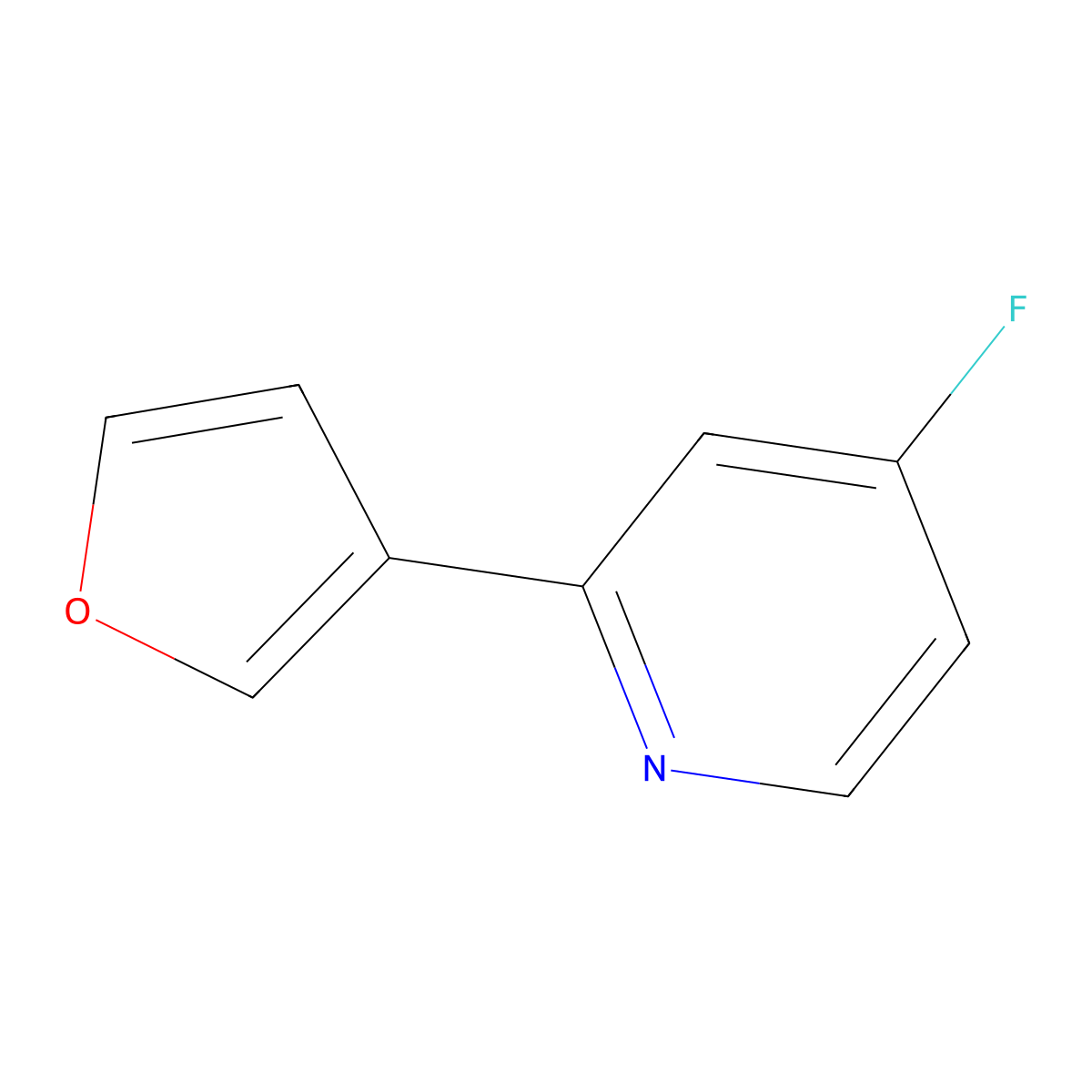 4-Fluoro-2-(3-furyl)pyridine molecular structure, CAS 1563529-94-1
