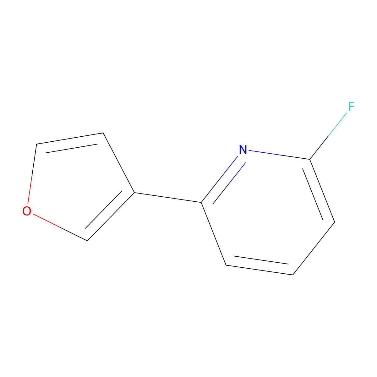 2-Fluoro-6-(3-furyl)pyridine molecular structure, CAS 1563529-95-2