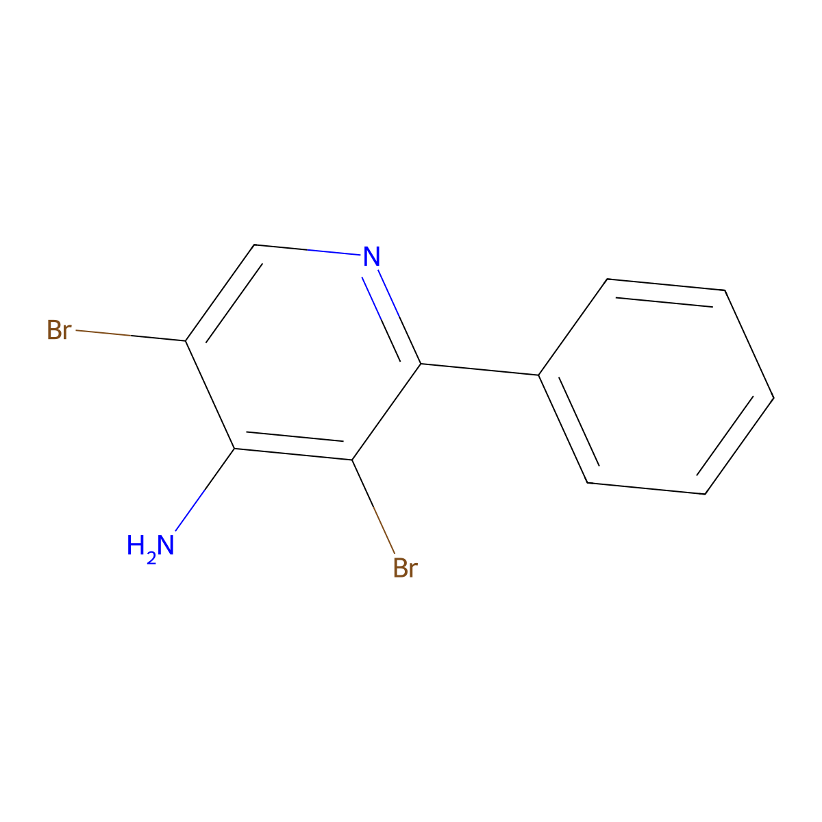 4-Amino-3,5-dibromo-2-phenylpyridine molecular structure, CAS 1563529-96-3
