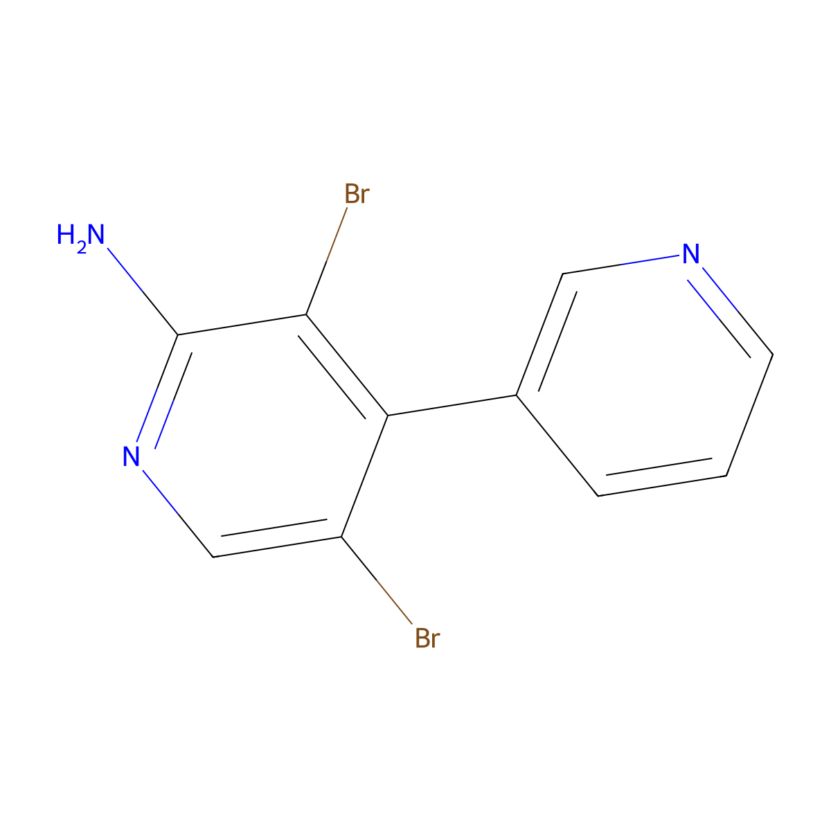 2-Amino-3,5-dibromo-4,3'-bipyridine molecular structure, CAS 1563529-97-4