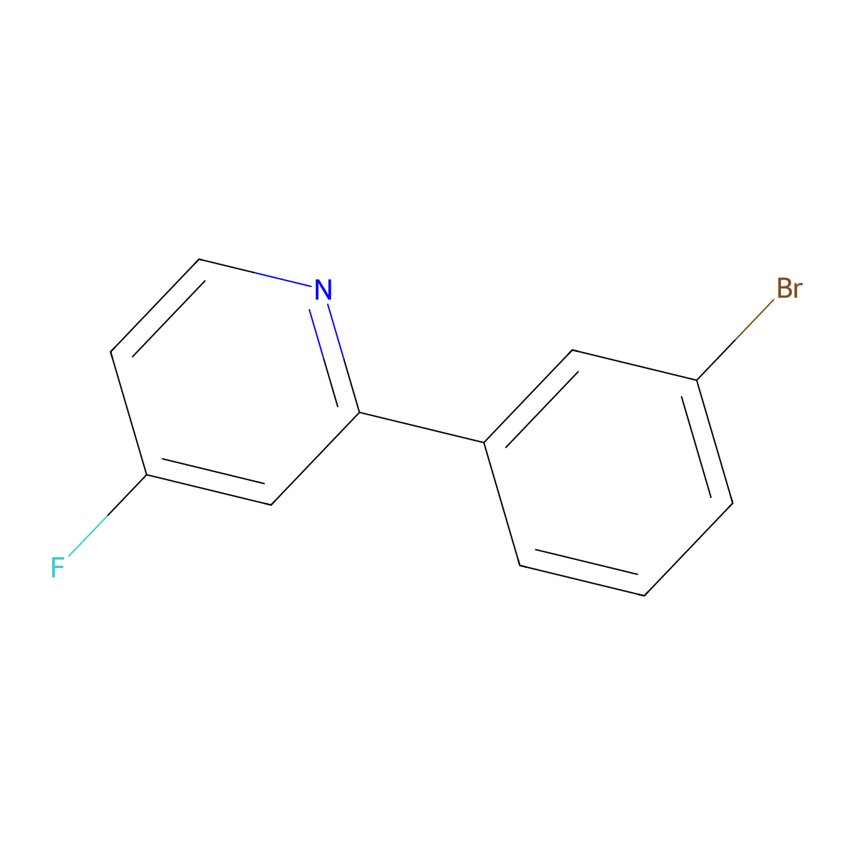 4-Fluoro-2-(3-bromophenyl)pyridine molecular structure, CAS 1563529-99-6
