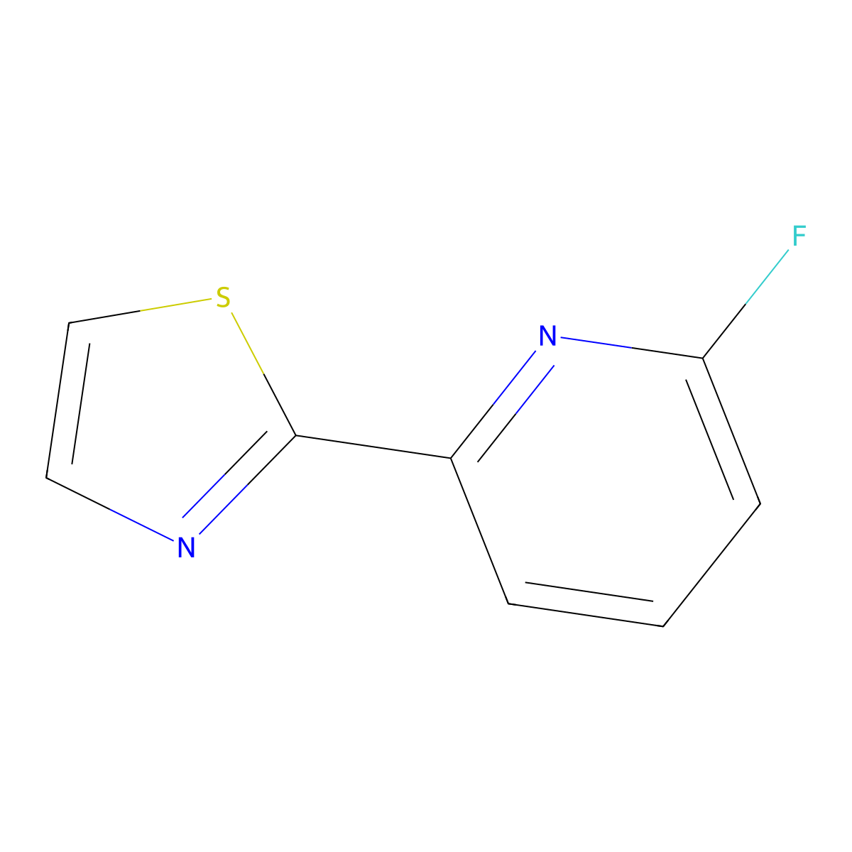 2-Fluoro-6-(thiazol-2-yl)pyridine molecular structure, CAS 1563530-00-6