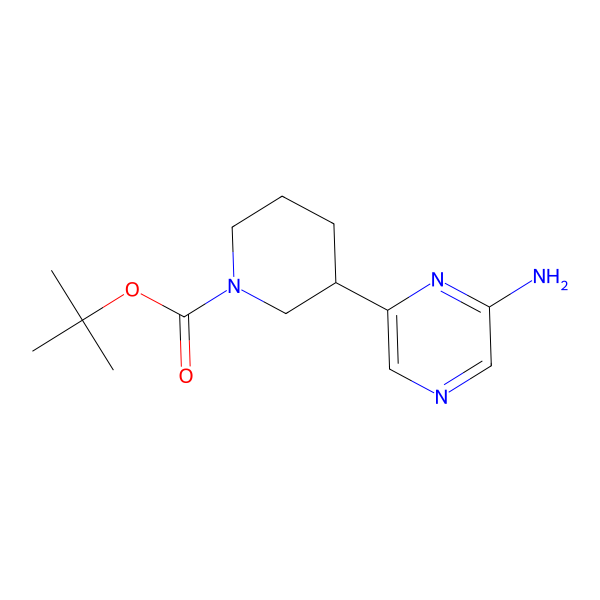 2-Amino-6-(N-Boc-piperidin-3-yl)pyrazine molecular structure, CAS 1563530-04-0