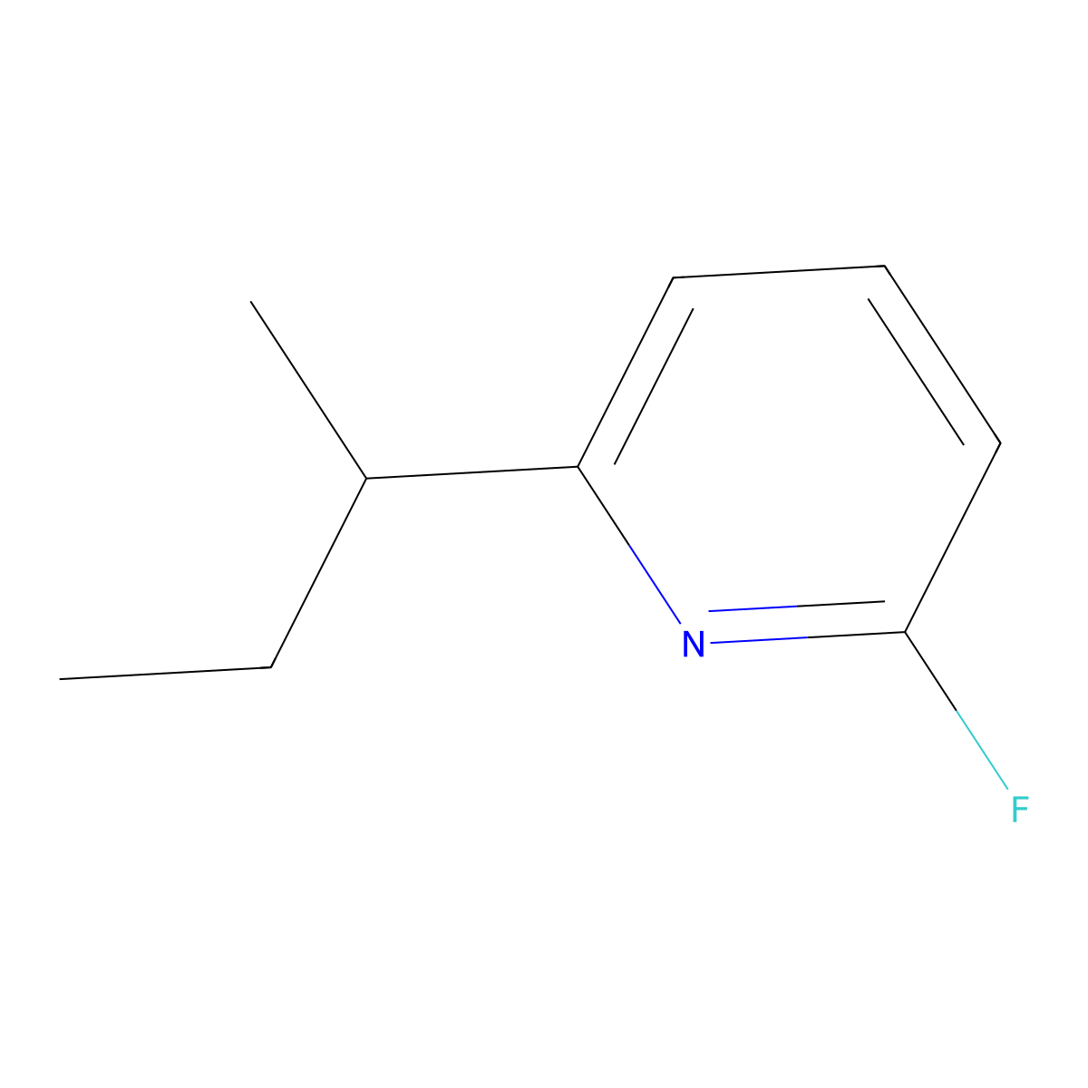 2-Fluoro-6-(sec-butyl)pyridine molecular structure, CAS 1563530-05-1