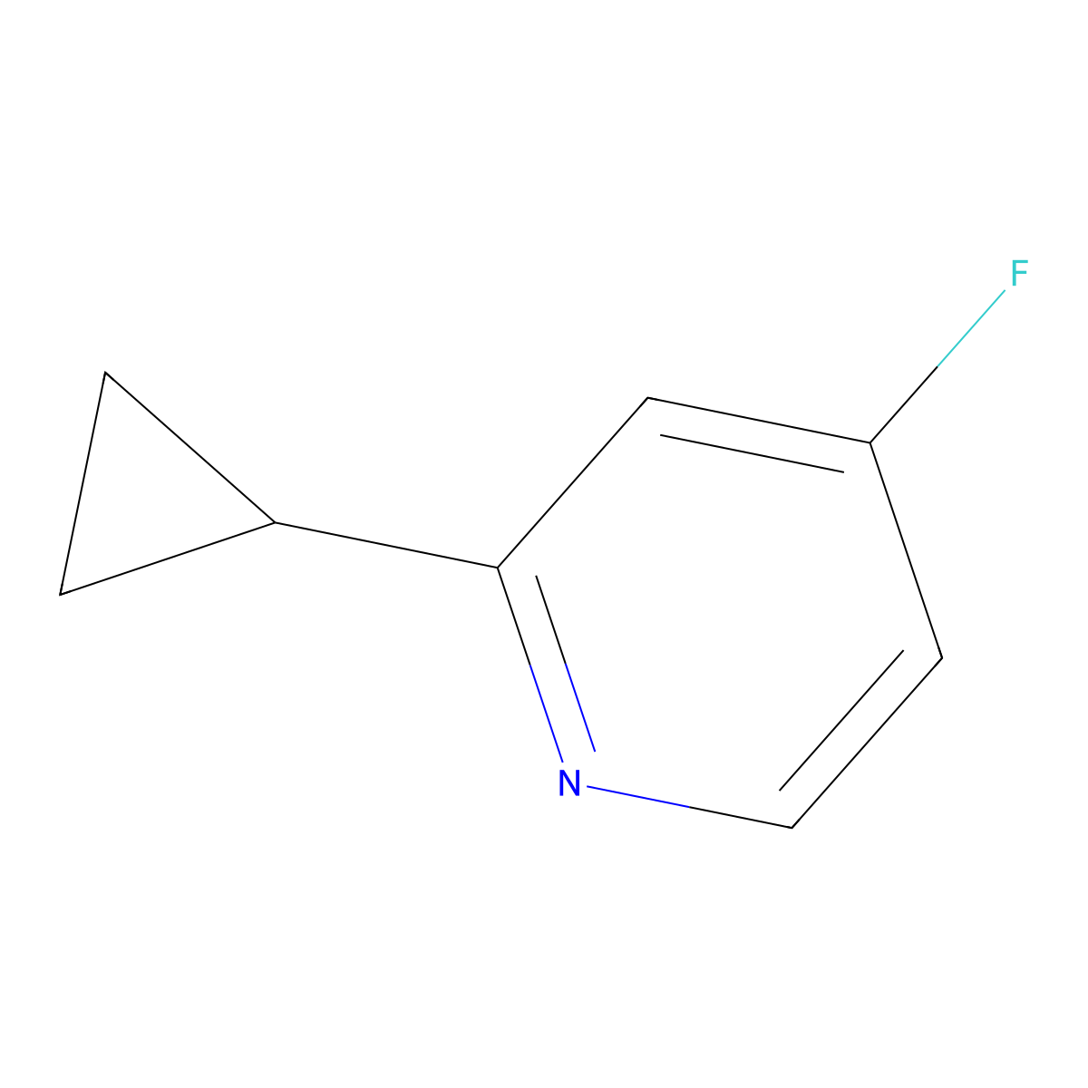 2-Cyclopropyl-4-fluoropyridine molecular structure, CAS 1563530-11-9
