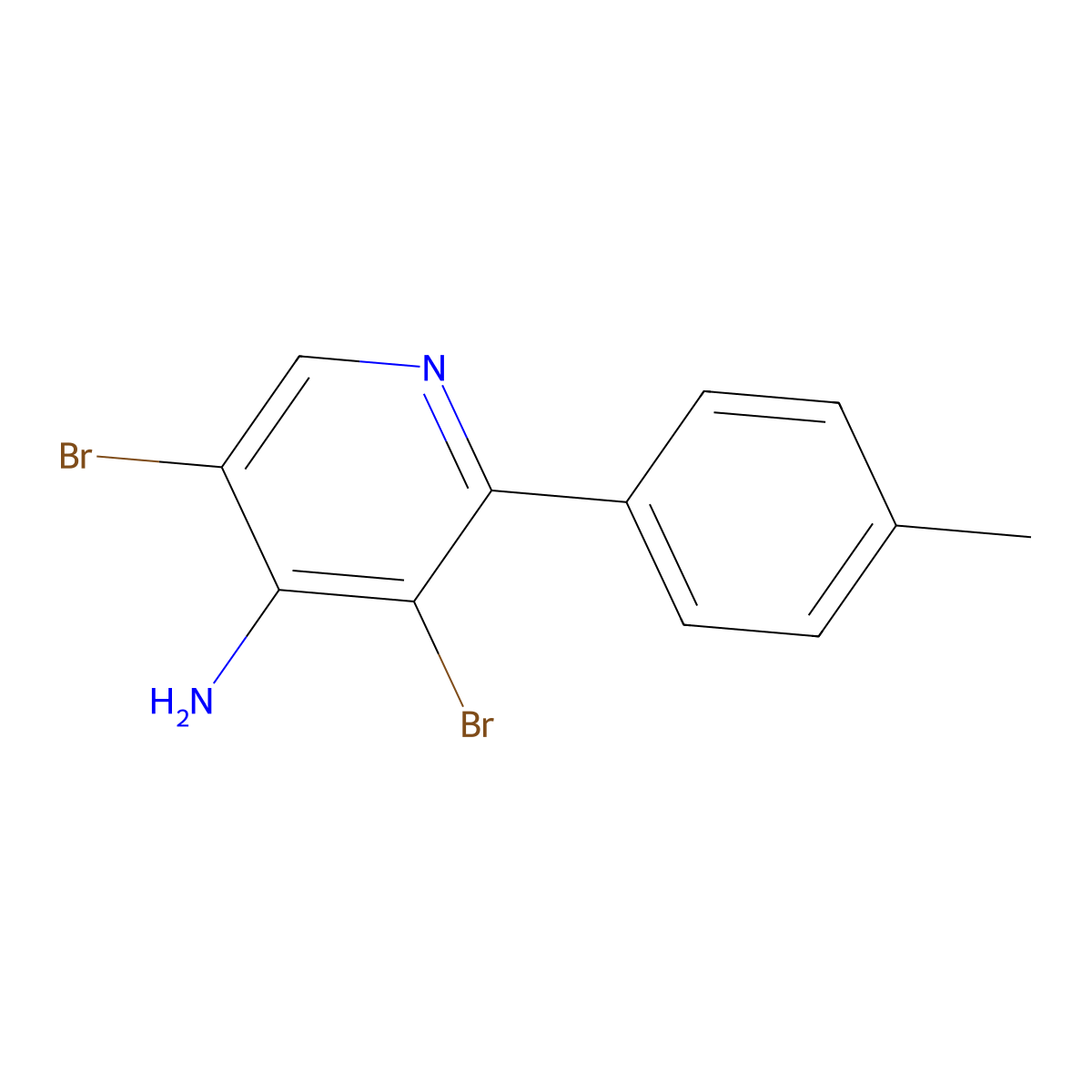 4-Amino-3,5-dibromo-2-(4-tolyl)pyridine molecular structure, CAS 1563530-14-2