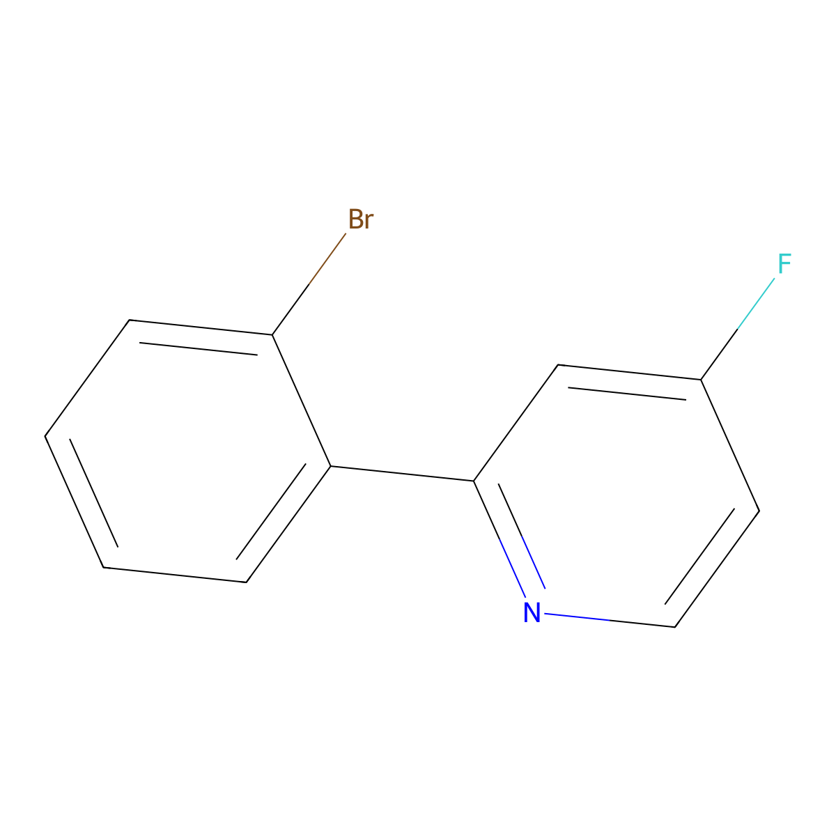 4-Fluoro-2-(2-bromophenyl)pyridine molecular structure, CAS 1563530-16-4