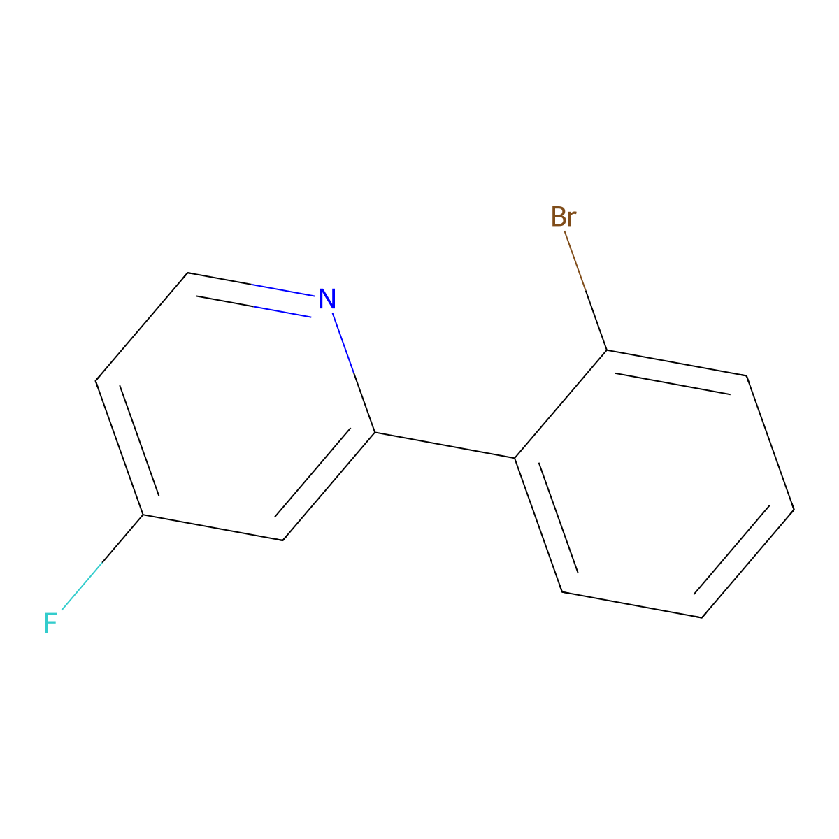 4-Fluoro-2-(2-bromophenyl)pyridine molecular structure, CAS 1563530-16-4