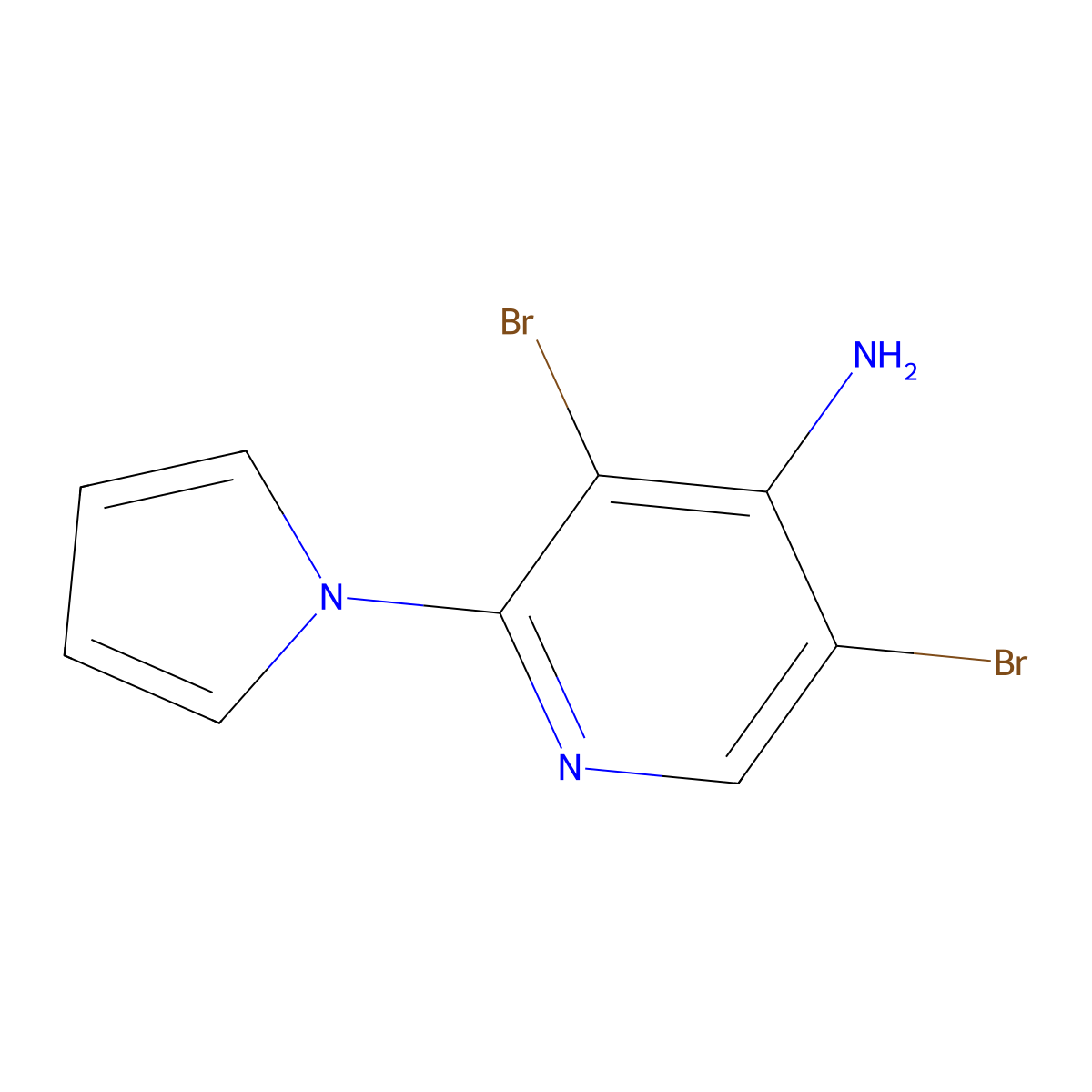 4-Amino-3,5-dibromo-2-(1H-pyrrol-1-yl)pyridine molecular structure, CAS 1563530-18-6