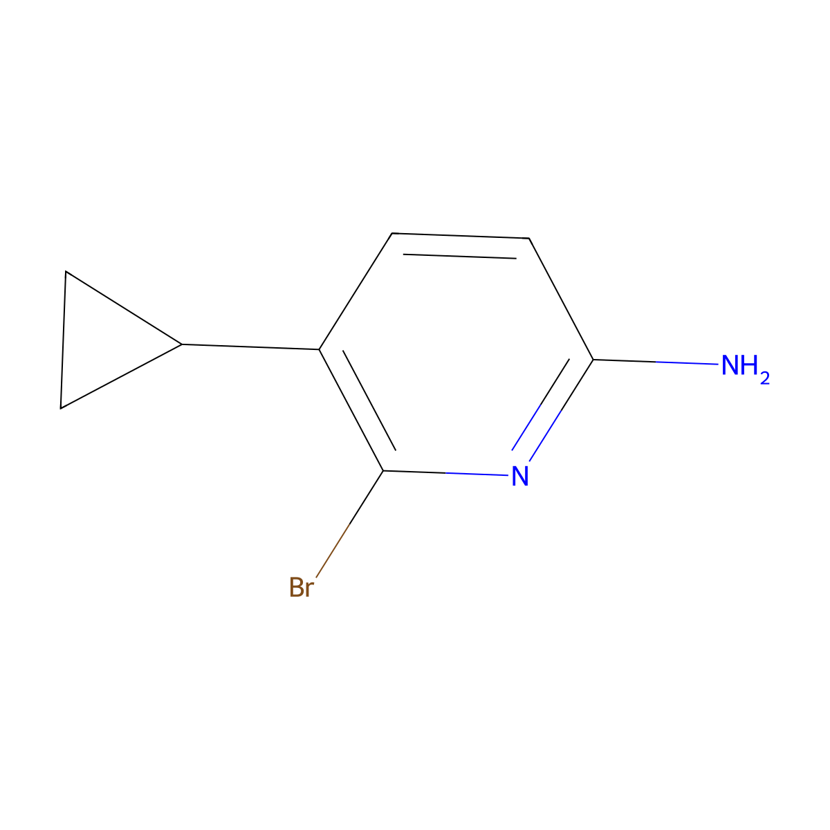 2-Amino-5-(cyclopropyl)-6-bromopyridine molecular structure, CAS 1563530-20-0