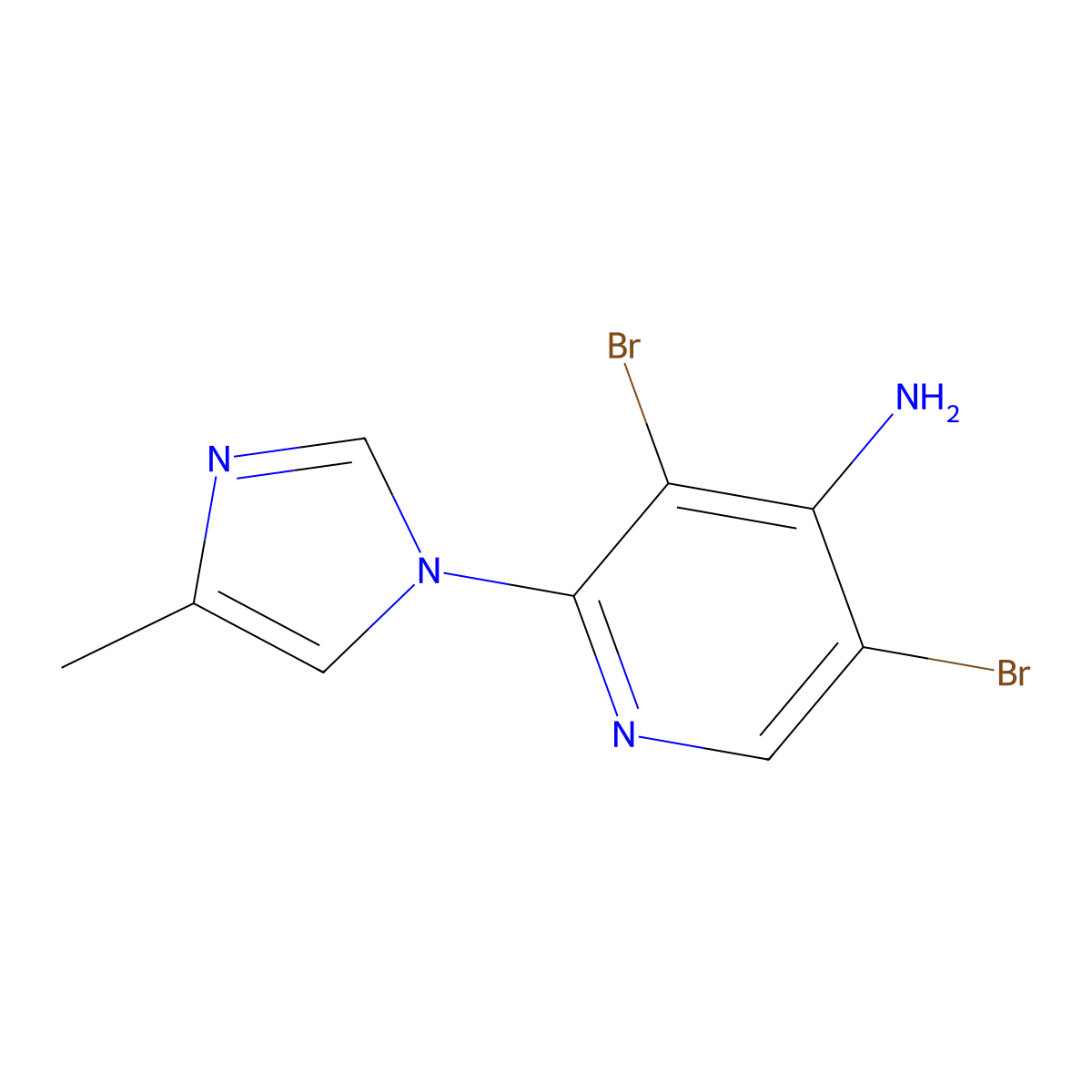 4-Amino-3,5-dibromo-2-(4-methylimidazol-1-yl)pyridine molecular structure, CAS 1563530-21-1