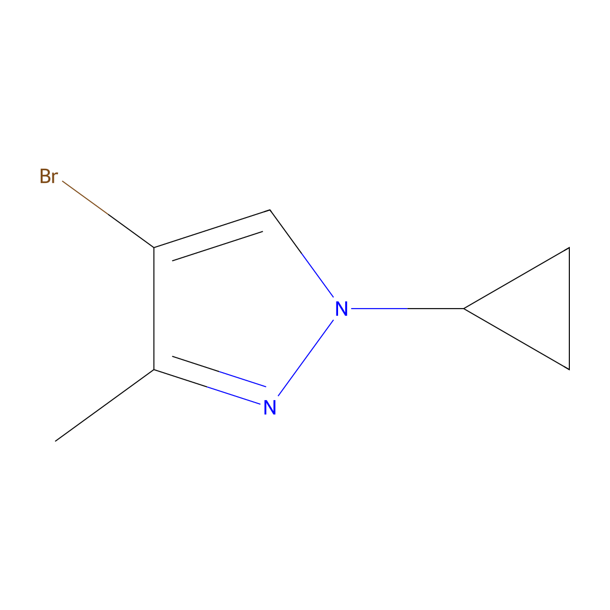 4-Bromo-1-cyclopropyl-3-methyl-pyrazole molecular structure, CAS 1563530-25-5