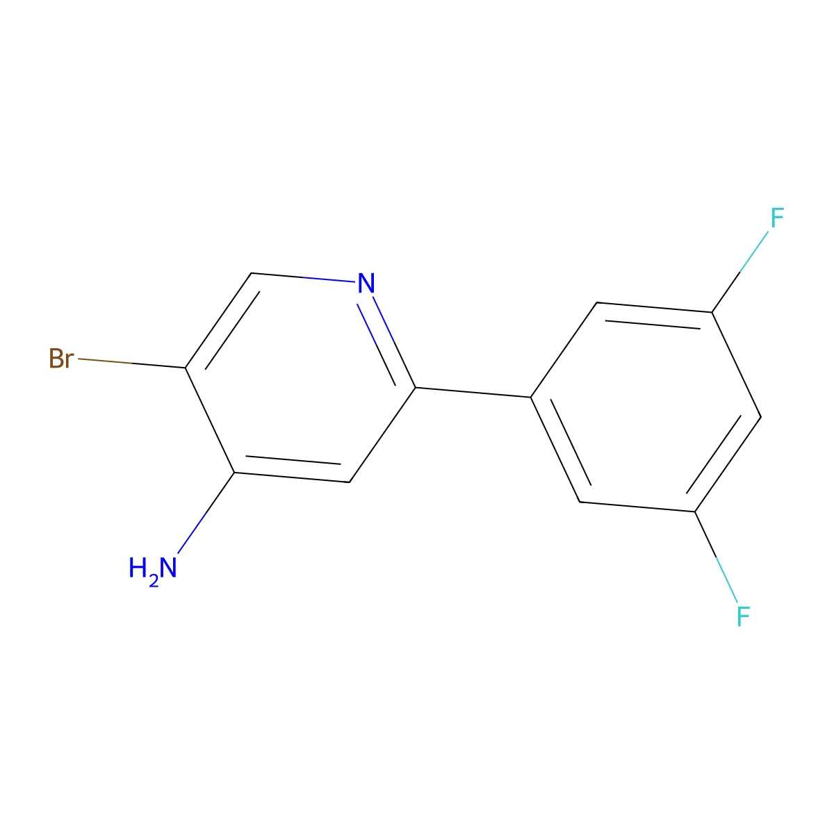 4-Amino-3-bromo-6-(3,5-difluorophenyl)pyridine molecular structure, CAS 1563530-27-7