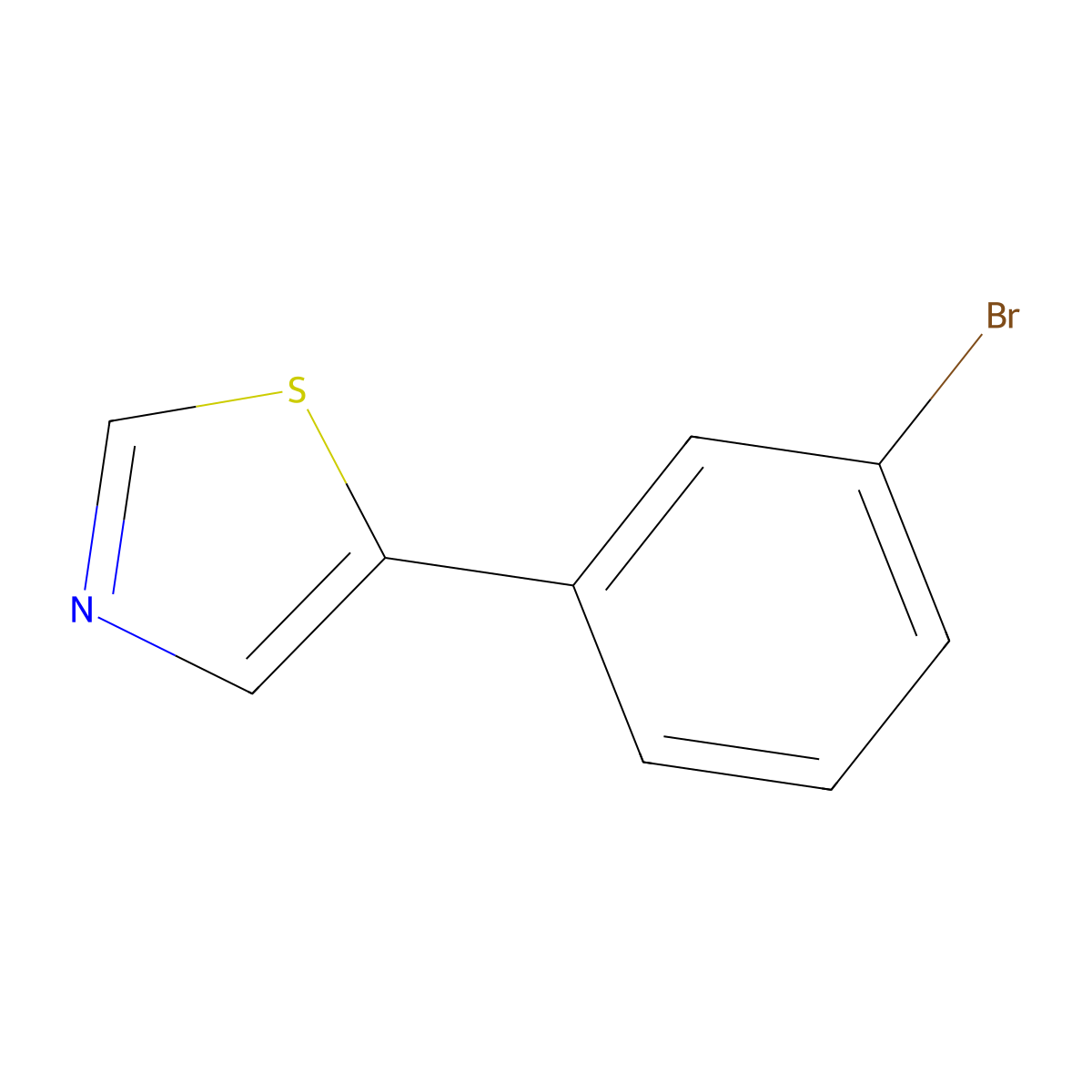 3-(Thiazol-5-yl)bromobenzene molecular structure, CAS 1563530-28-8
