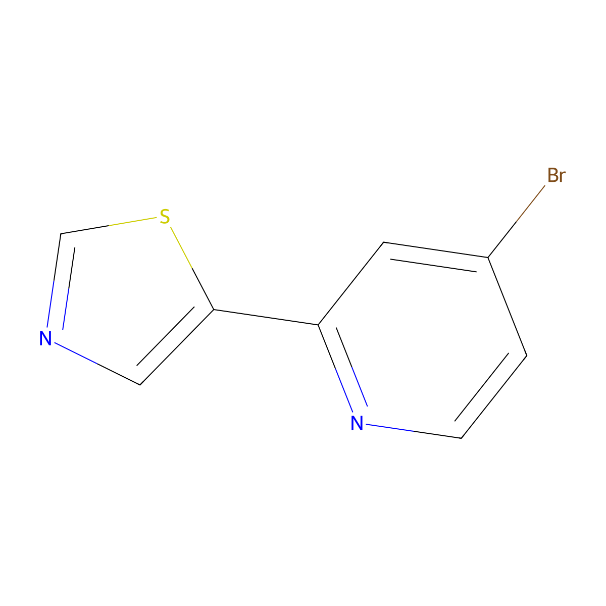 4-Bromo-2-(thiazol-5-yl)pyridine molecular structure, CAS 1563530-29-9