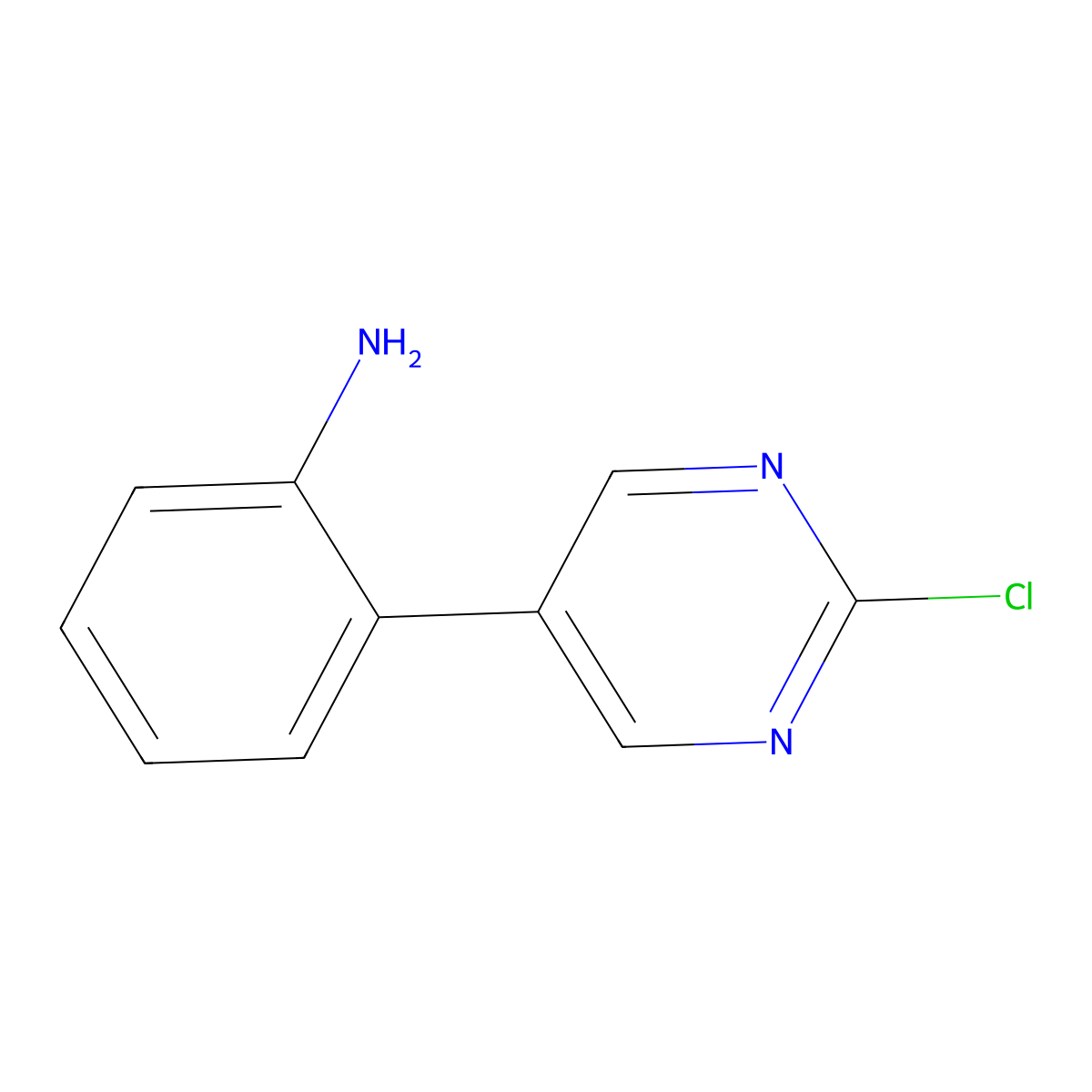 2-Chloro-5-(2-aminophenyl)pyrimidine molecular structure, CAS 1563530-37-9