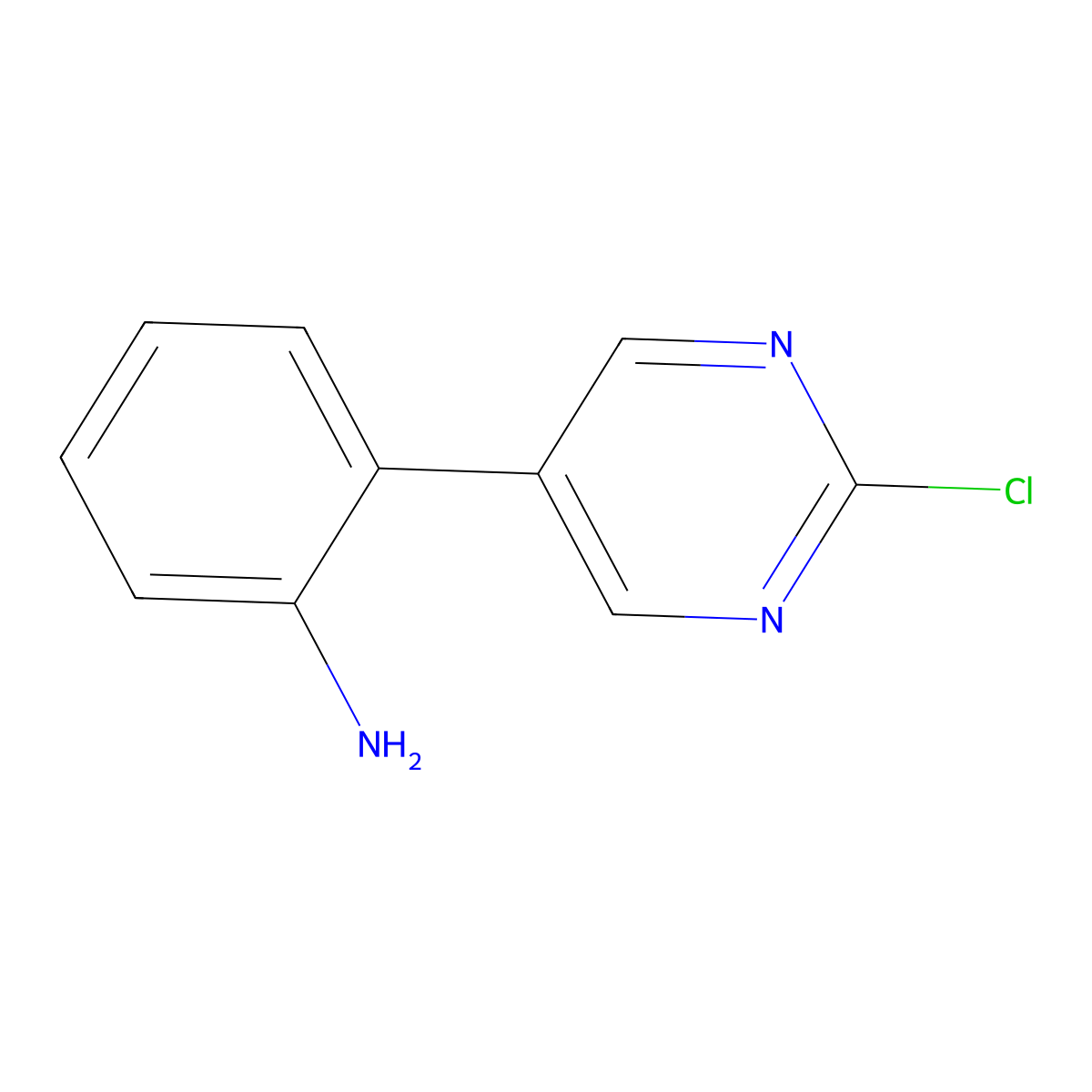 2-Chloro-5-(2-aminophenyl)pyrimidine molecular structure, CAS 1563530-37-9