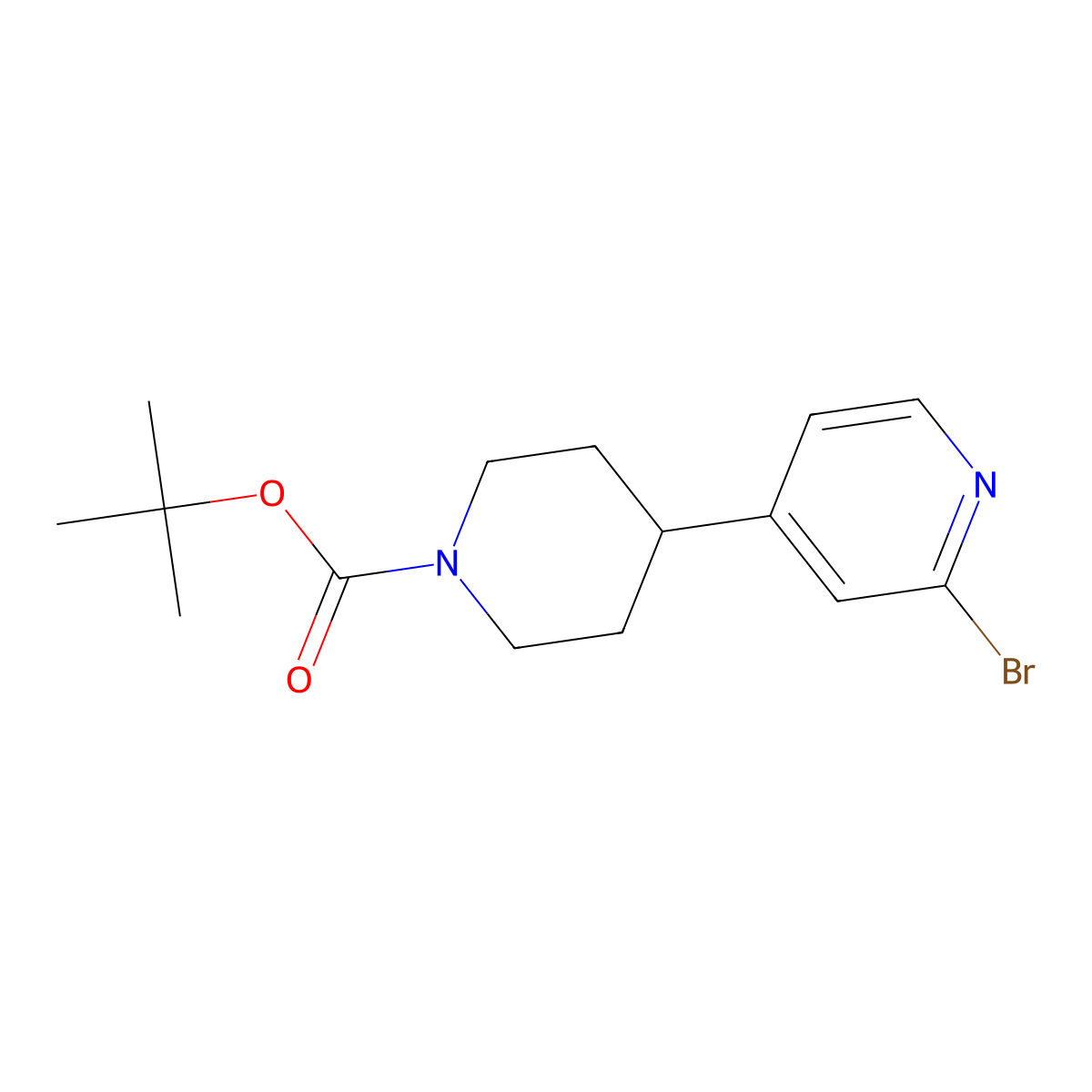 2-Bromo-4-(N-Boc-piperidin-4-yl)pyridine molecular structure, CAS 1563530-39-1