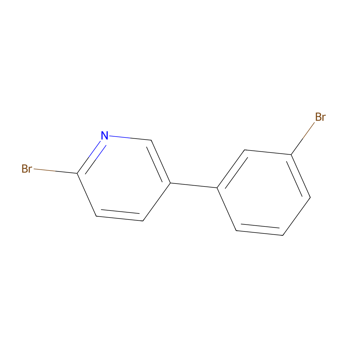 2-Bromo-5-(3-bromophenyl)pyridine molecular structure, CAS 1563530-44-8
