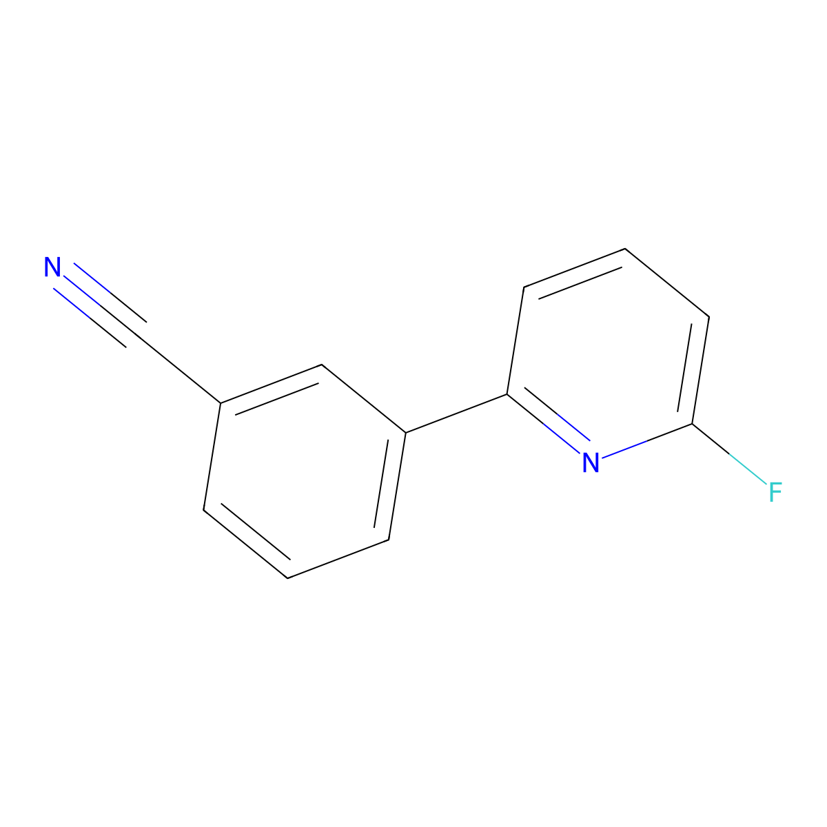 2-Fluoro-6-(3-cyanophenyl)pyridine molecular structure, CAS 1563530-45-9